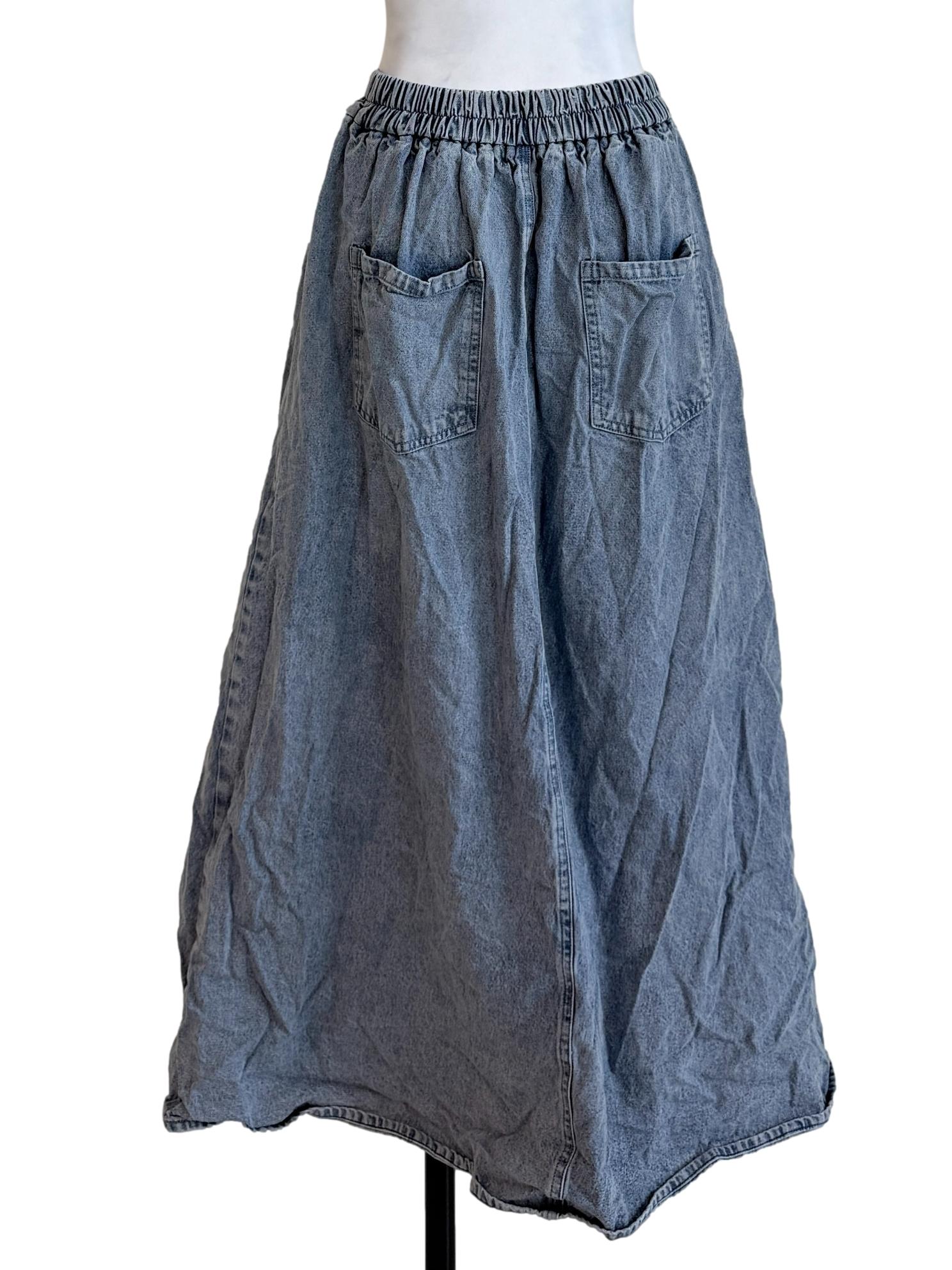 Denim Blue Gore Skirt