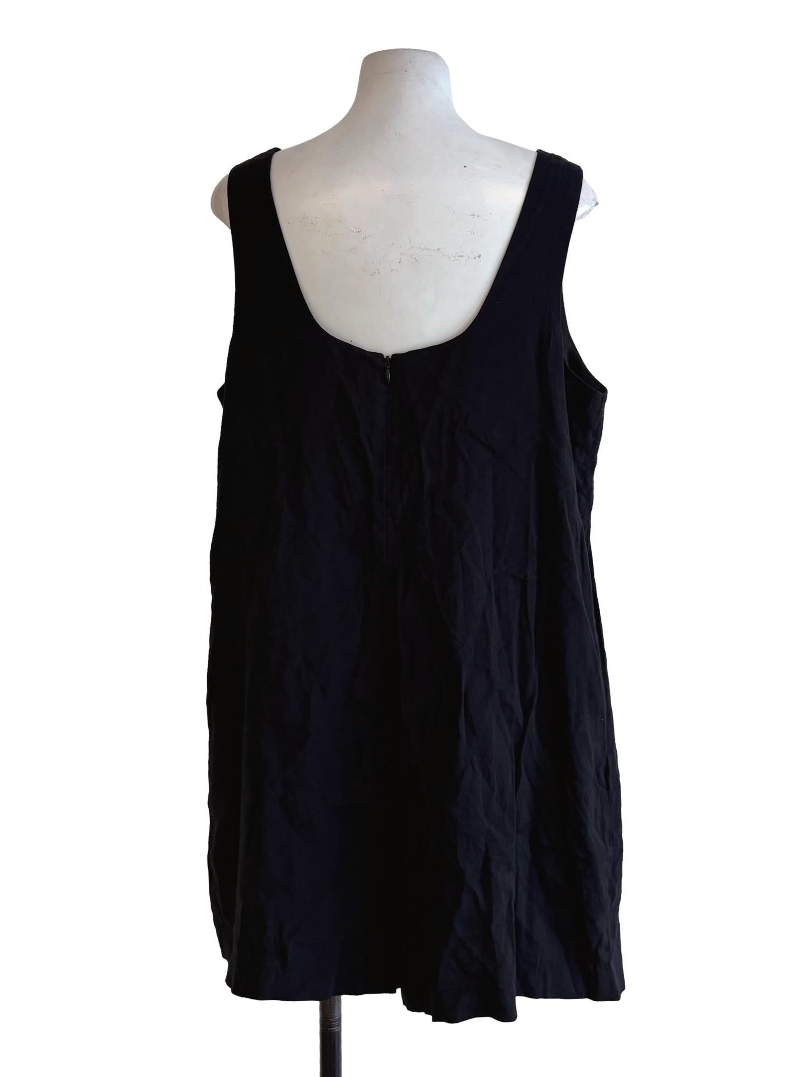 Jet Black Cotton Square Neck Rompers LB