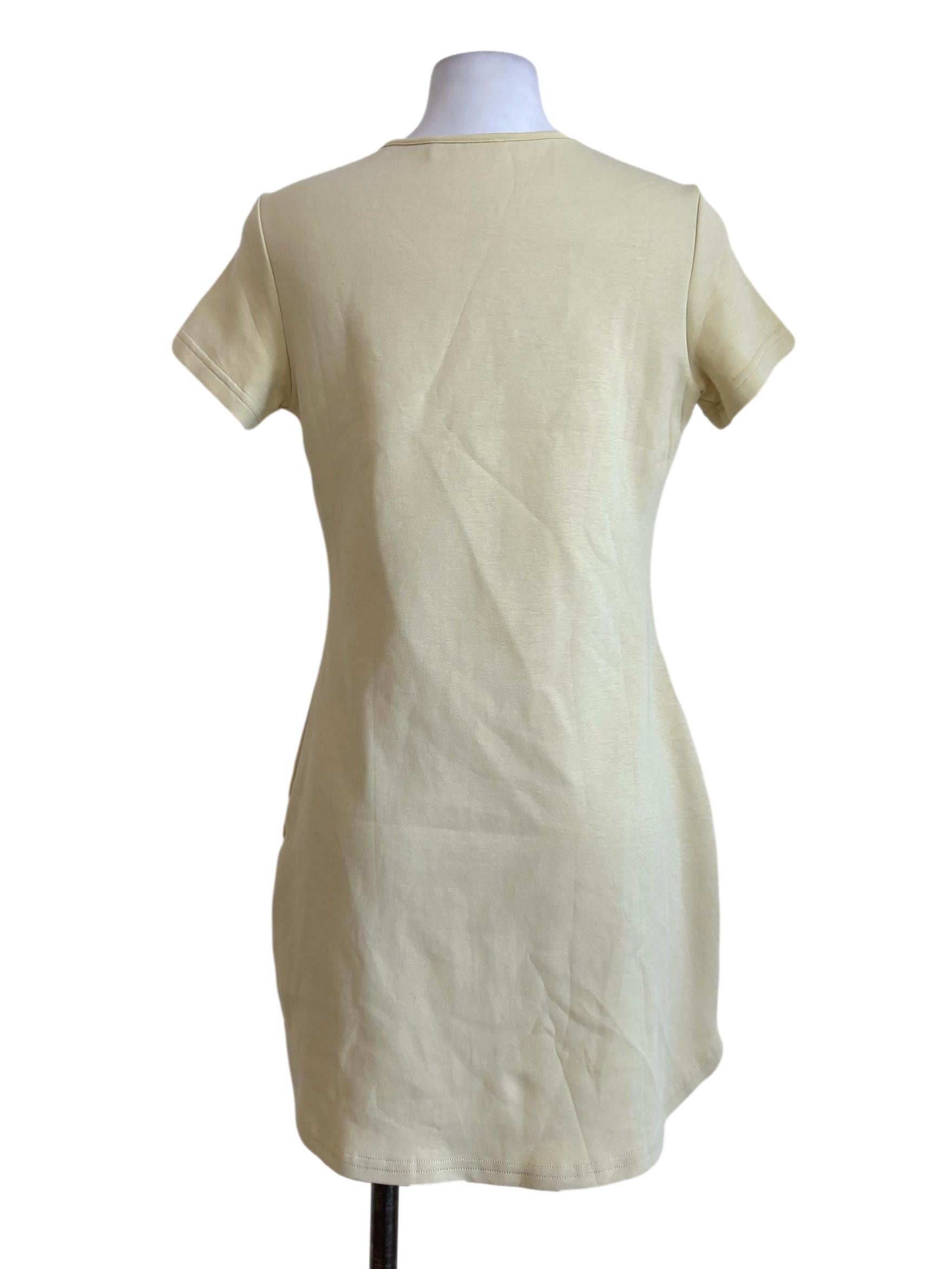 Buttermilk Yellow Jersey Crewneck Dress
