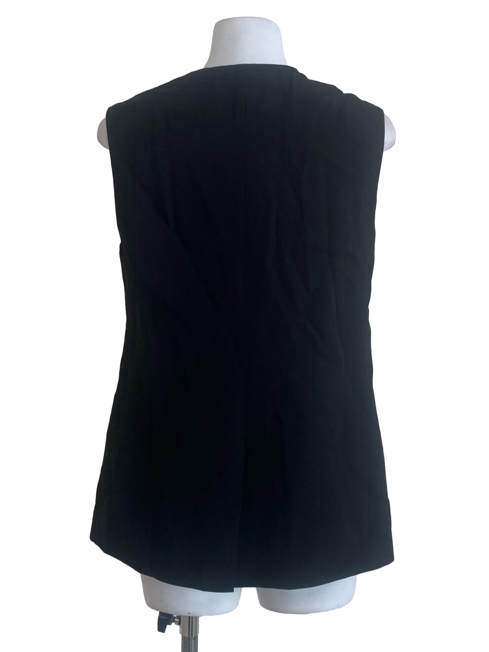 Crow Black V Neck Vest