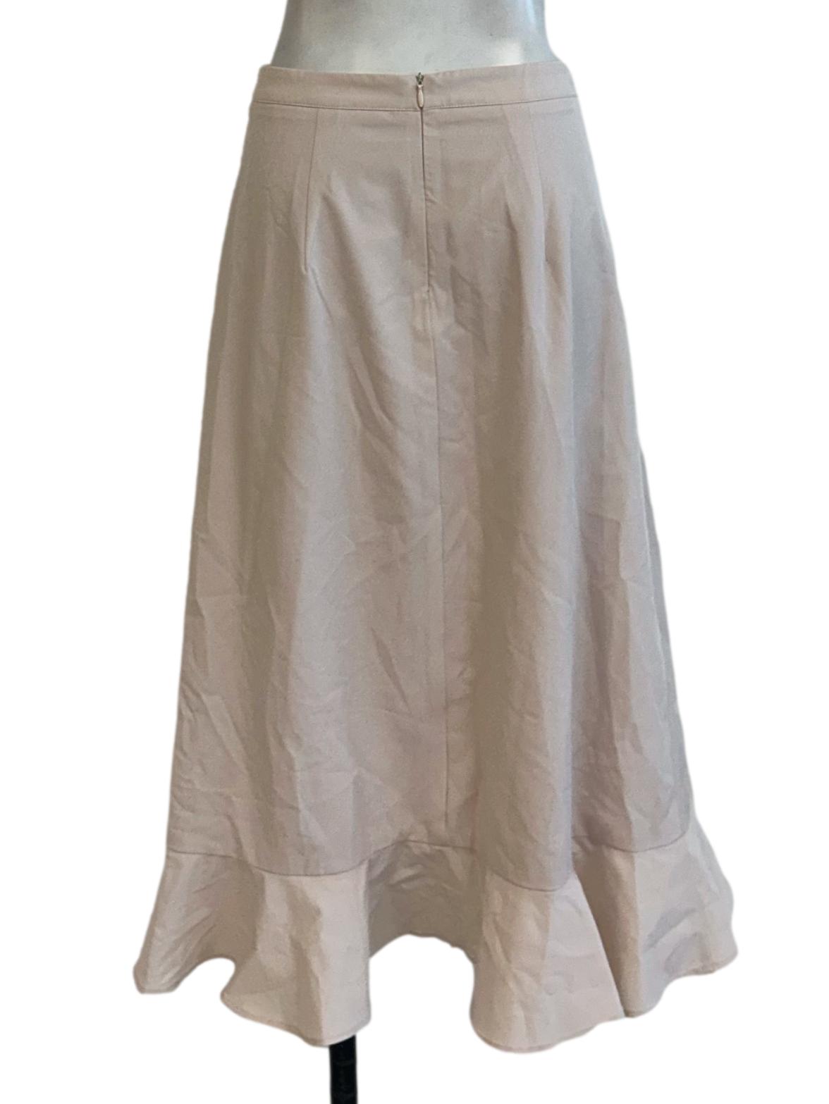 Cream Beige Ruffled Skirt