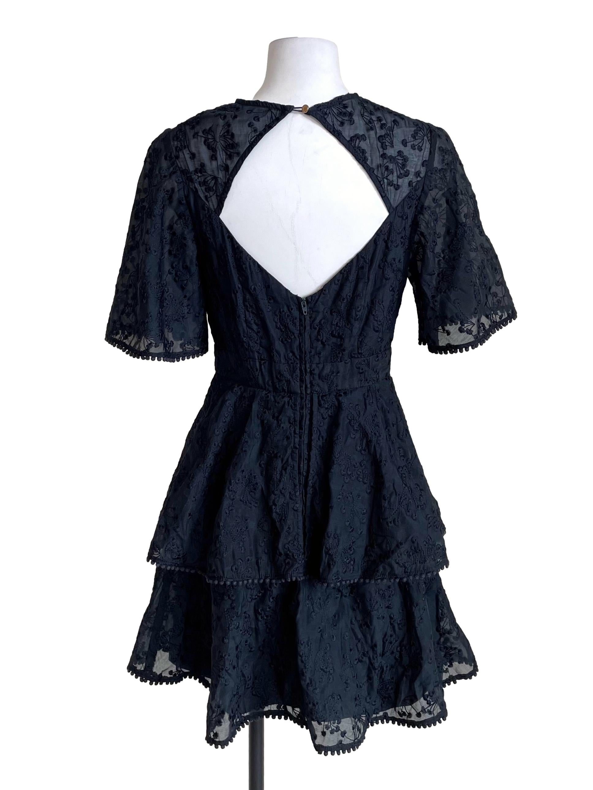 Pebble Black Floral Layer Dress
