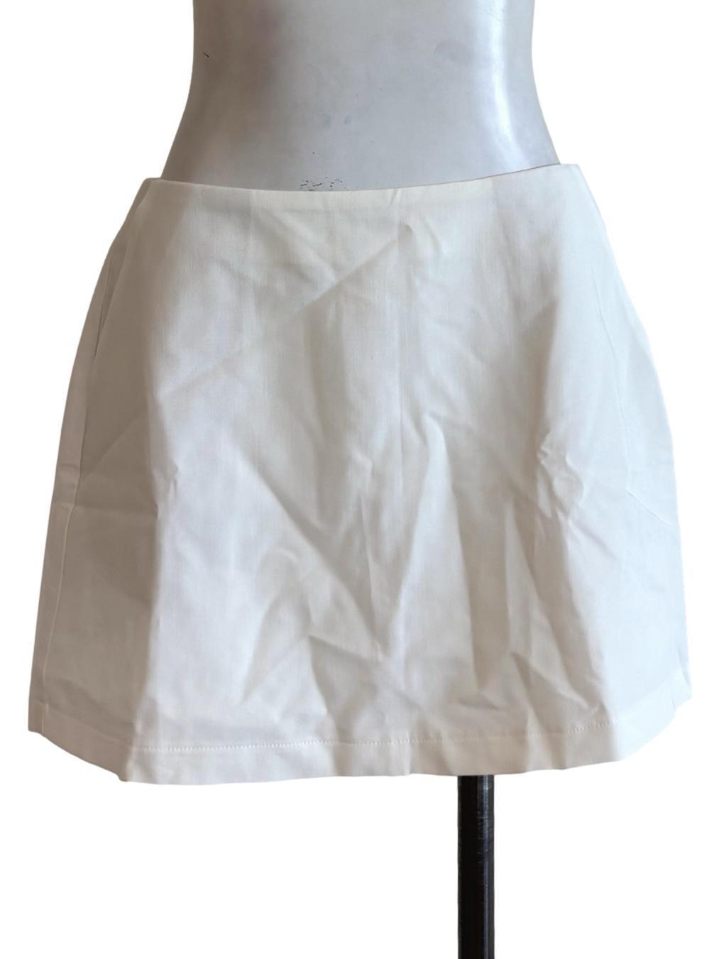 Powder White Mini Skirt