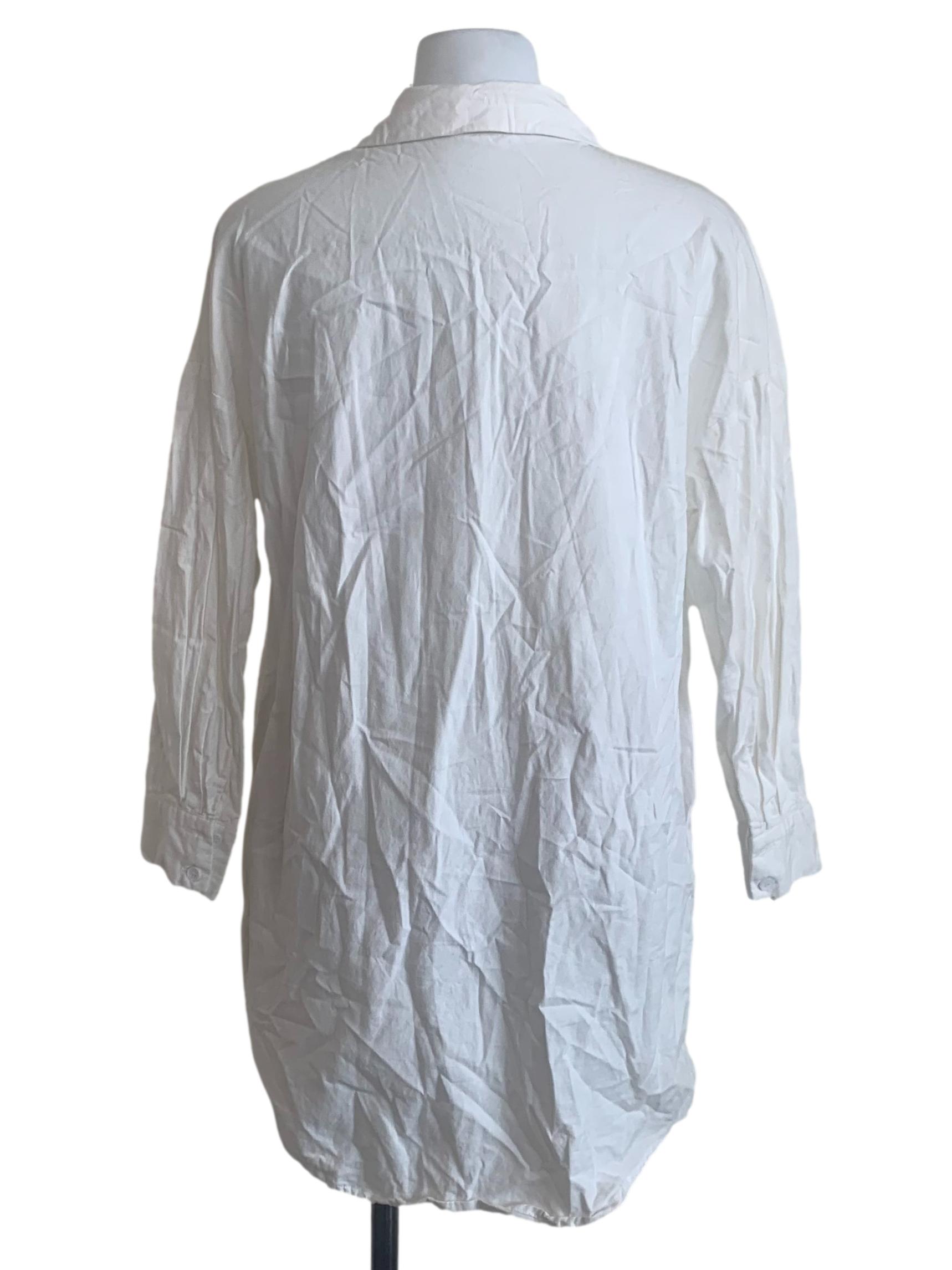 Chiffon White Collared Shirt Dress