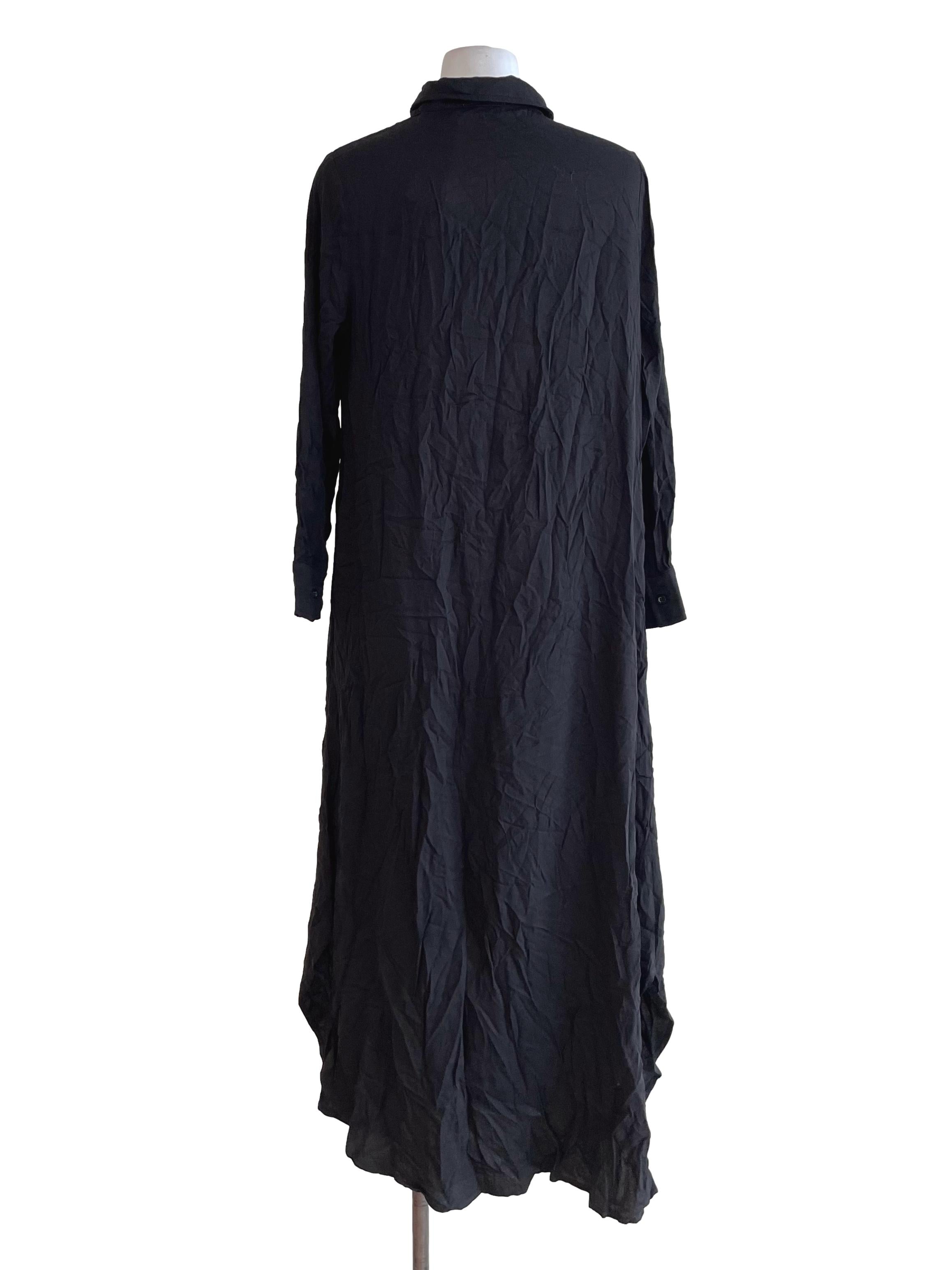 Black Bust Pocket Shirt Dress
