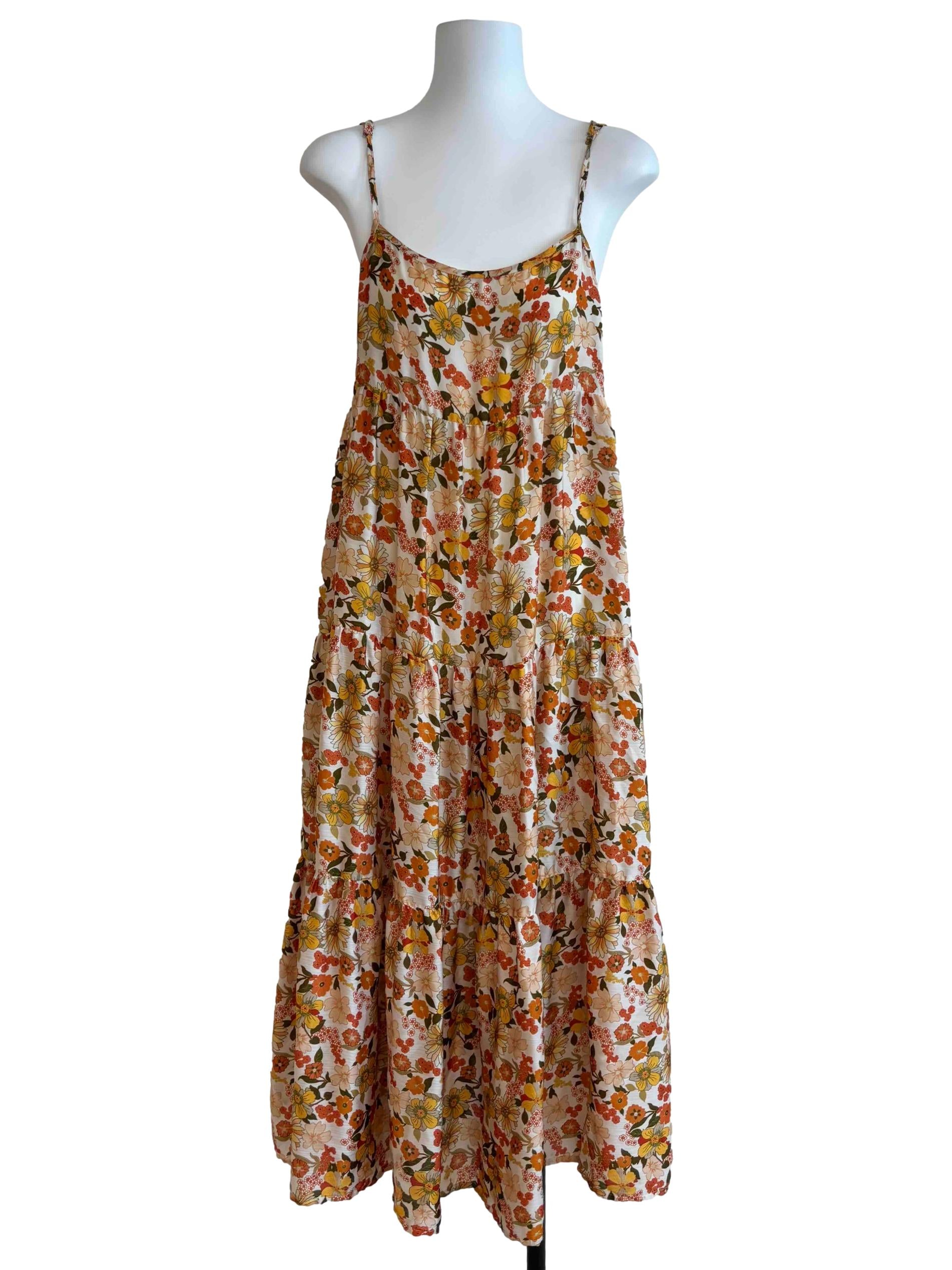Sepia Brown Floral Cami Sundress