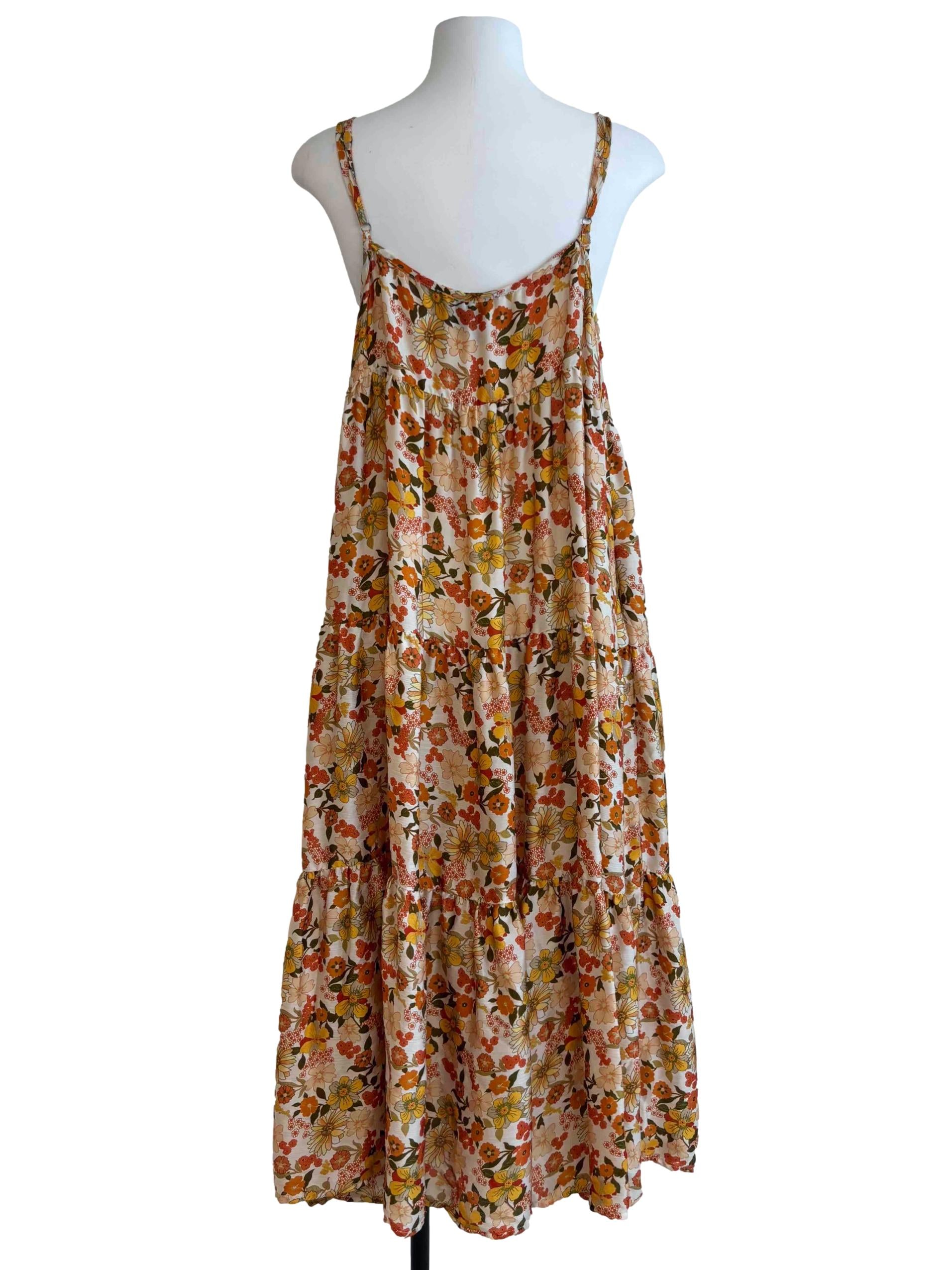 Sepia Brown Floral Cami Sundress