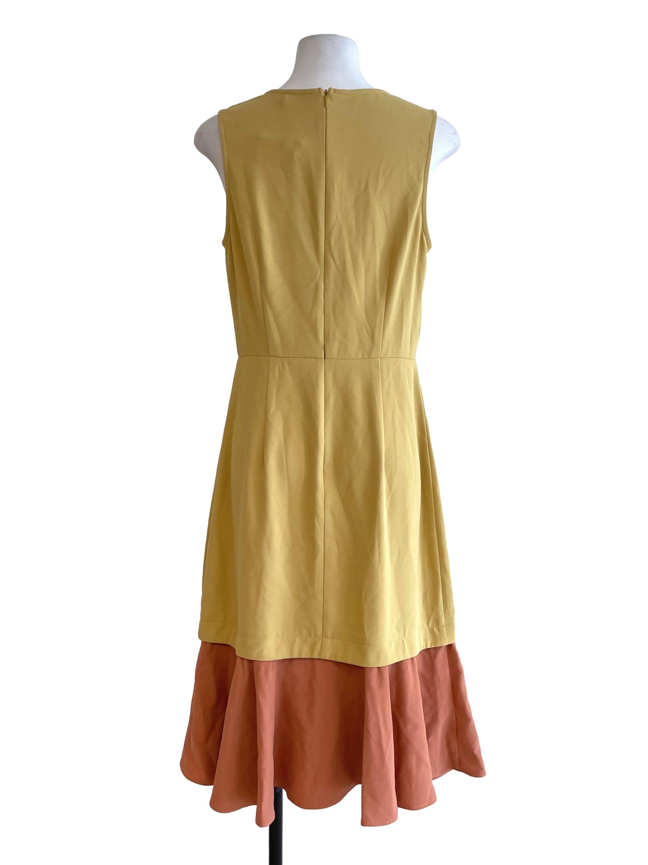 Yellow Contrast Sleeveless Dress