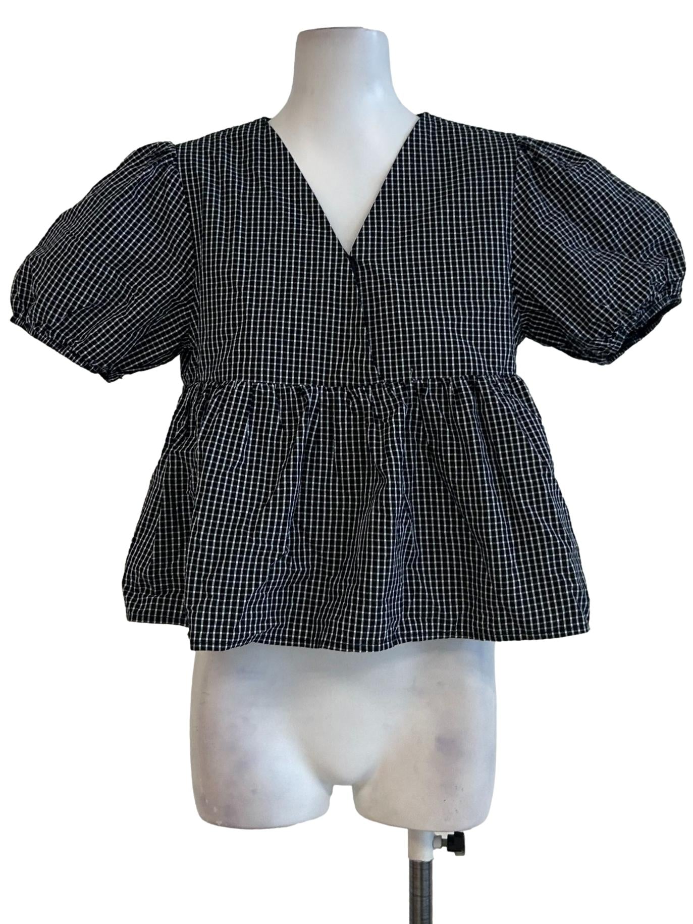 Black And White Gingham Blouse