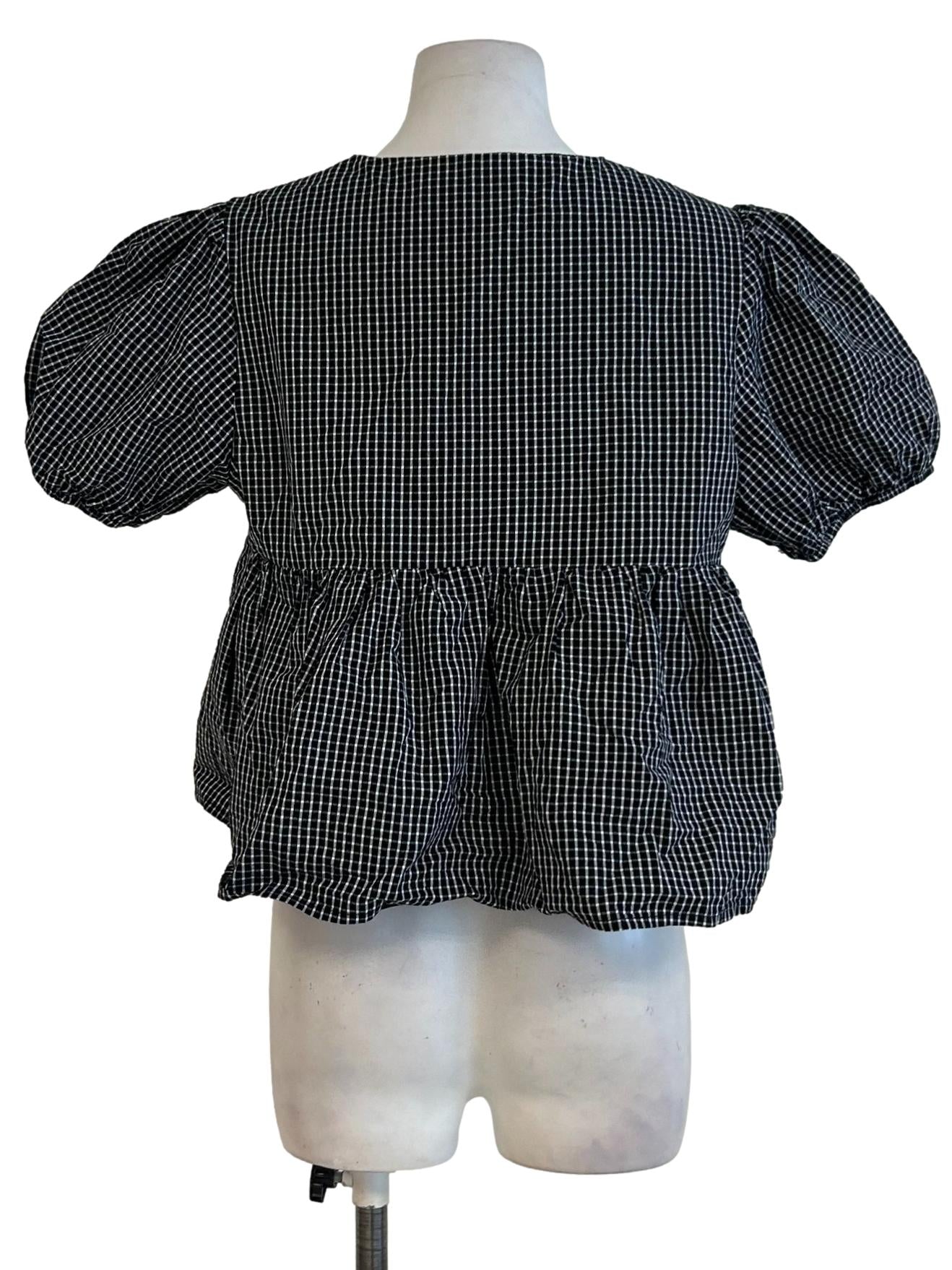 Black And White Gingham Blouse