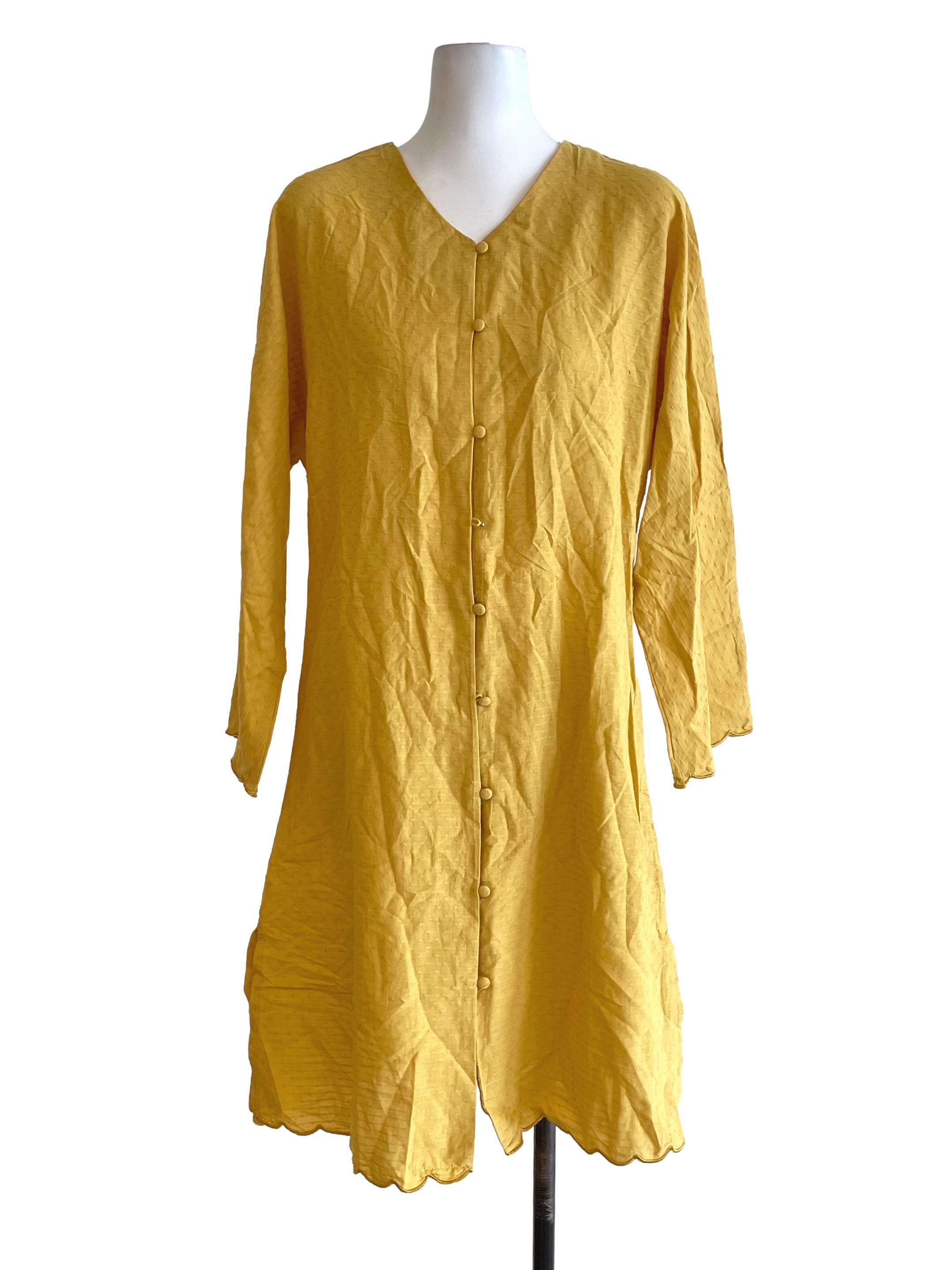 Yellow Button Up Dress