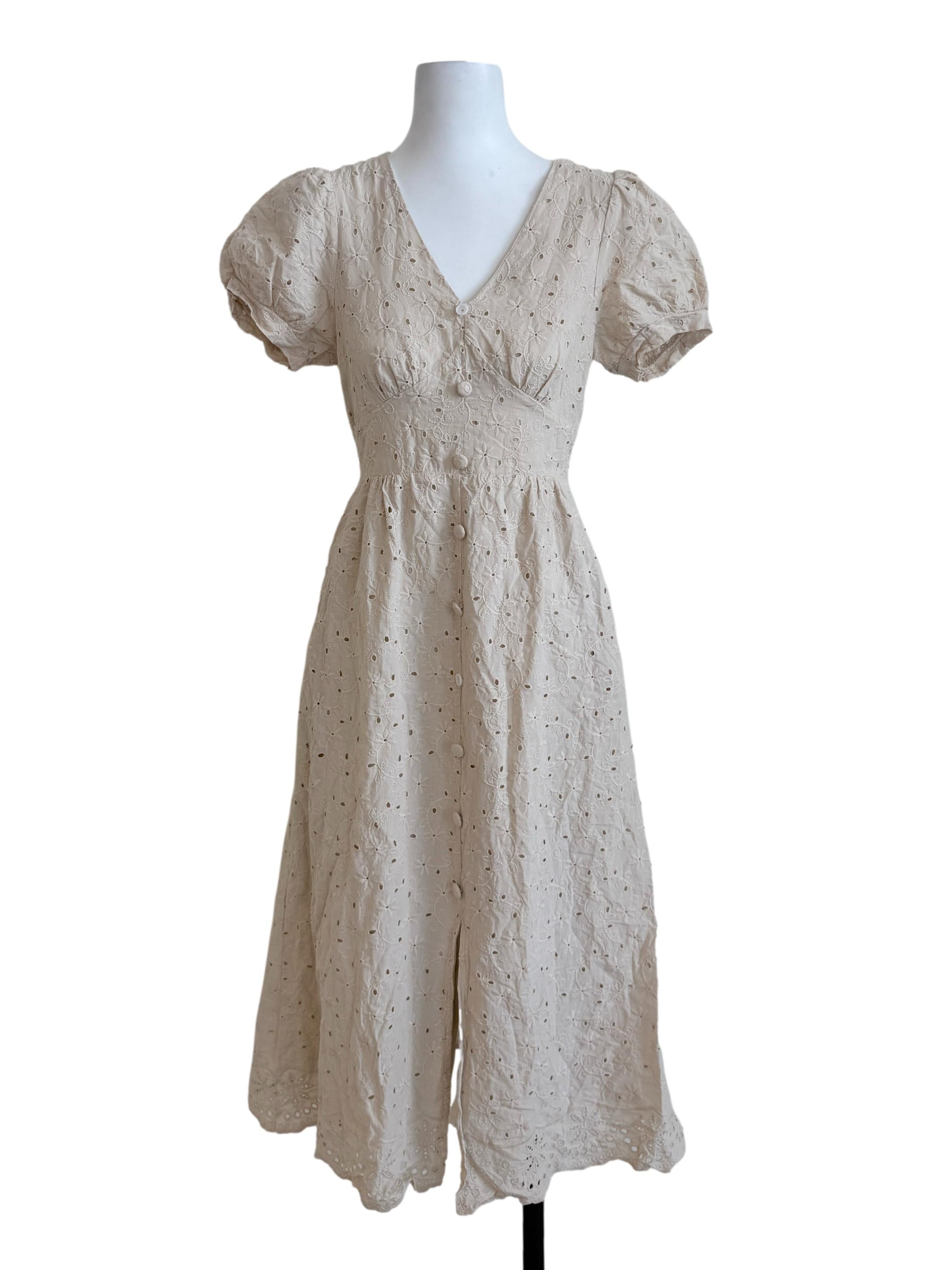 Linen Beige Babydoll Dress