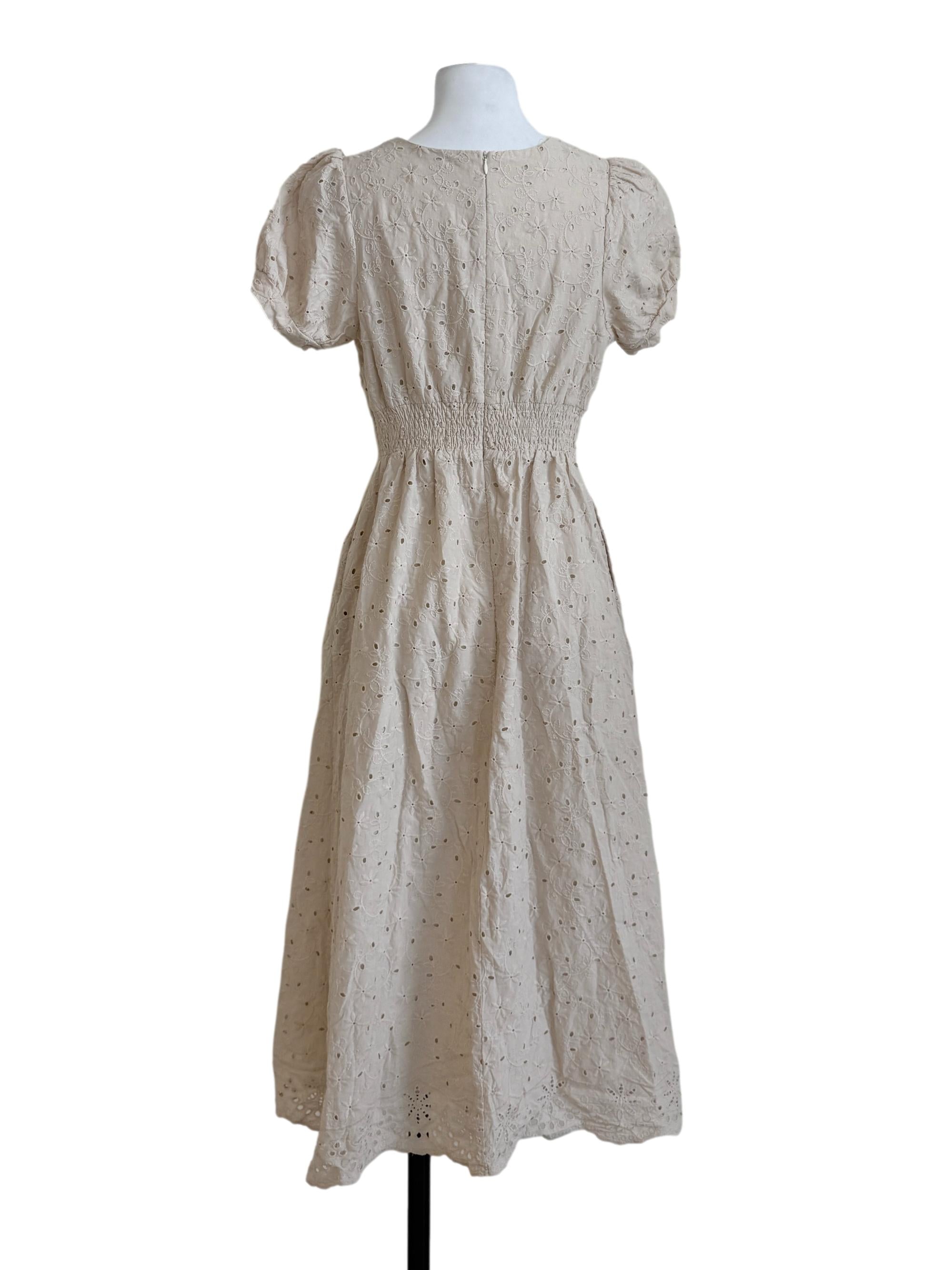 Linen Beige Babydoll Dress