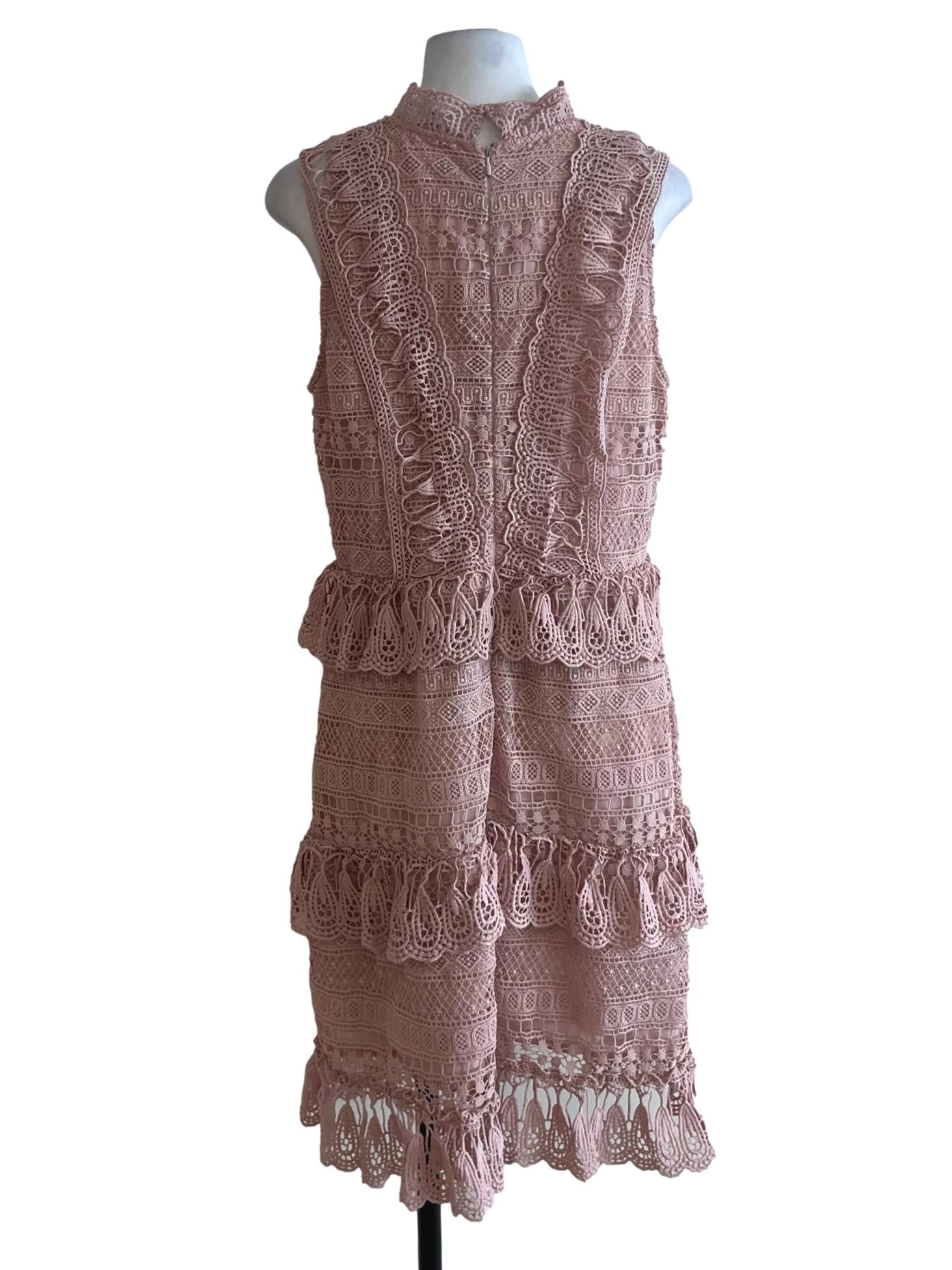 Blush Pink Lace A-Line Dress