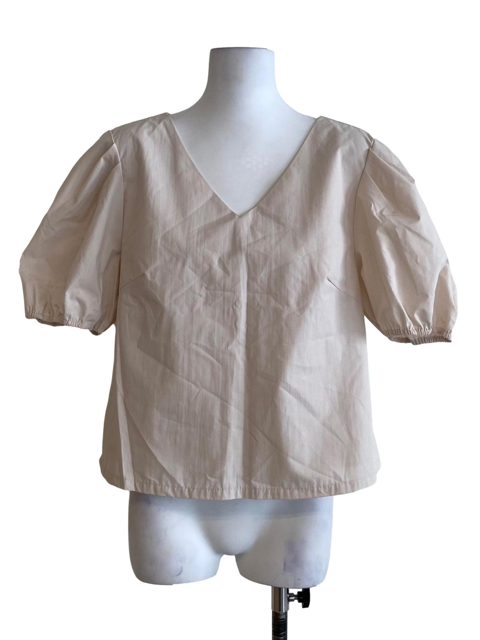 Parchment White Puff Sleeve Blouse
