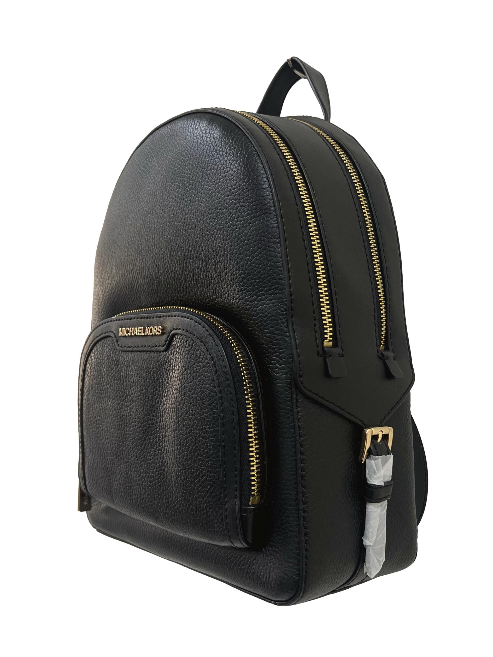 Black Leather Jaycee Medium Pebbled Leather Backpack Csn