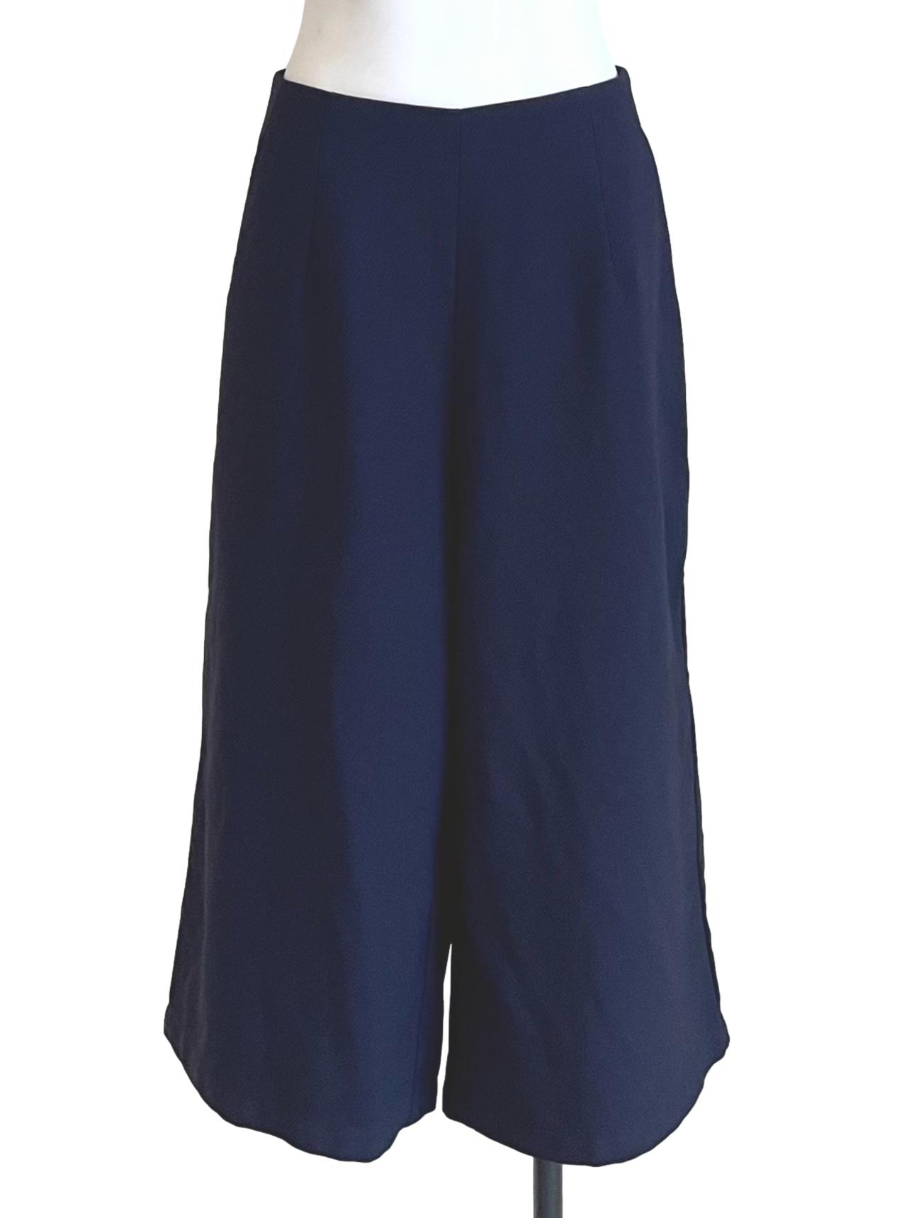 Navy Blue Ribbed Culottes