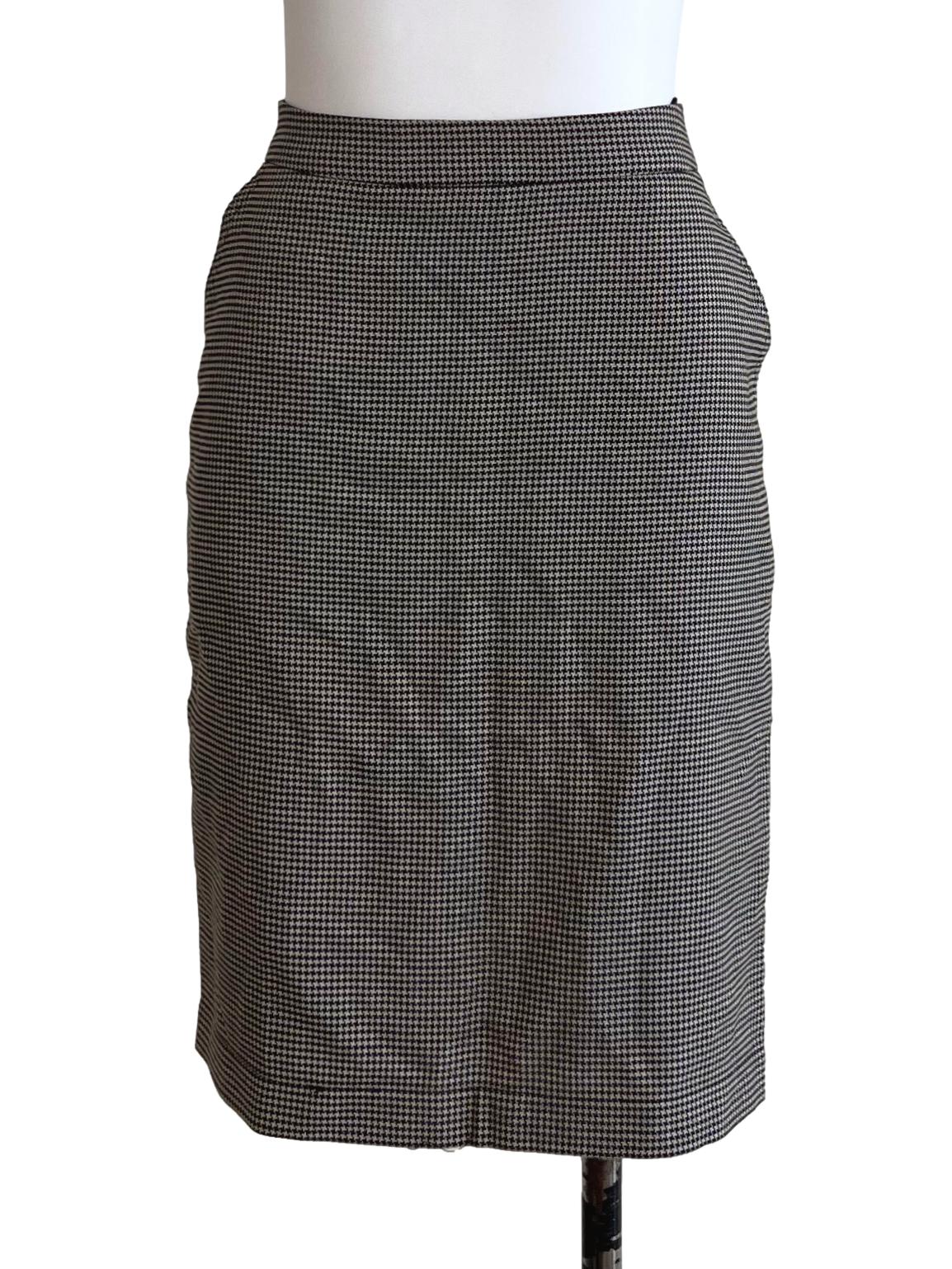 GG<5 Black White Houndstooth Skirt | REFASH