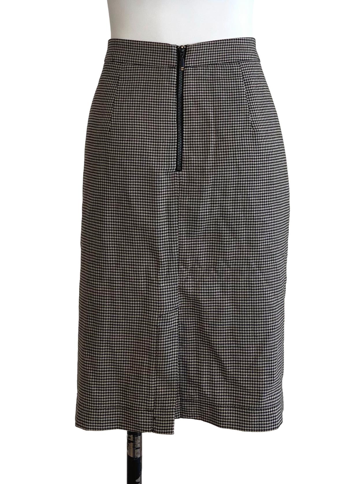 GG<5 Black White Houndstooth Skirt | REFASH