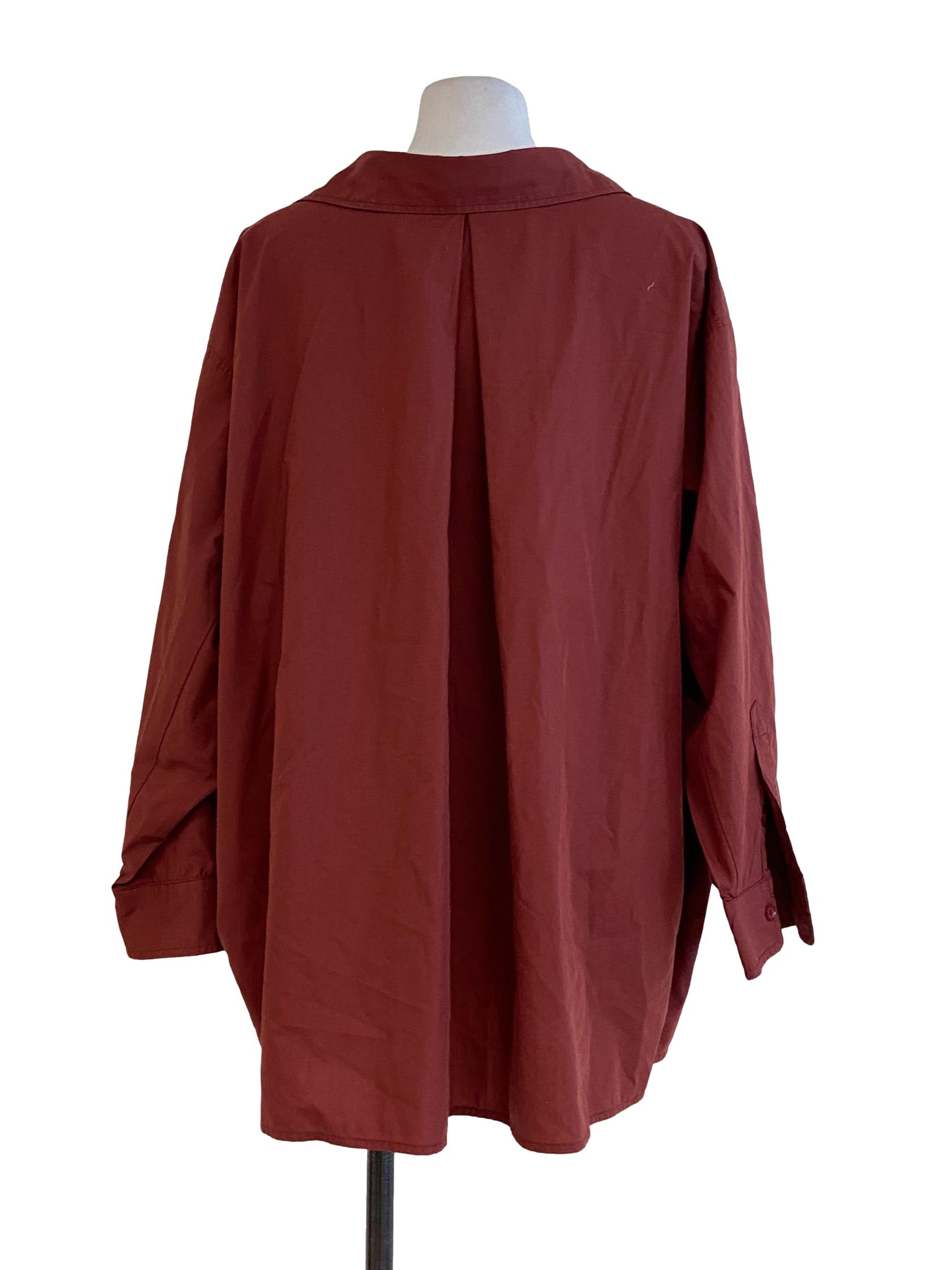 Blood Red Button Down Blouse