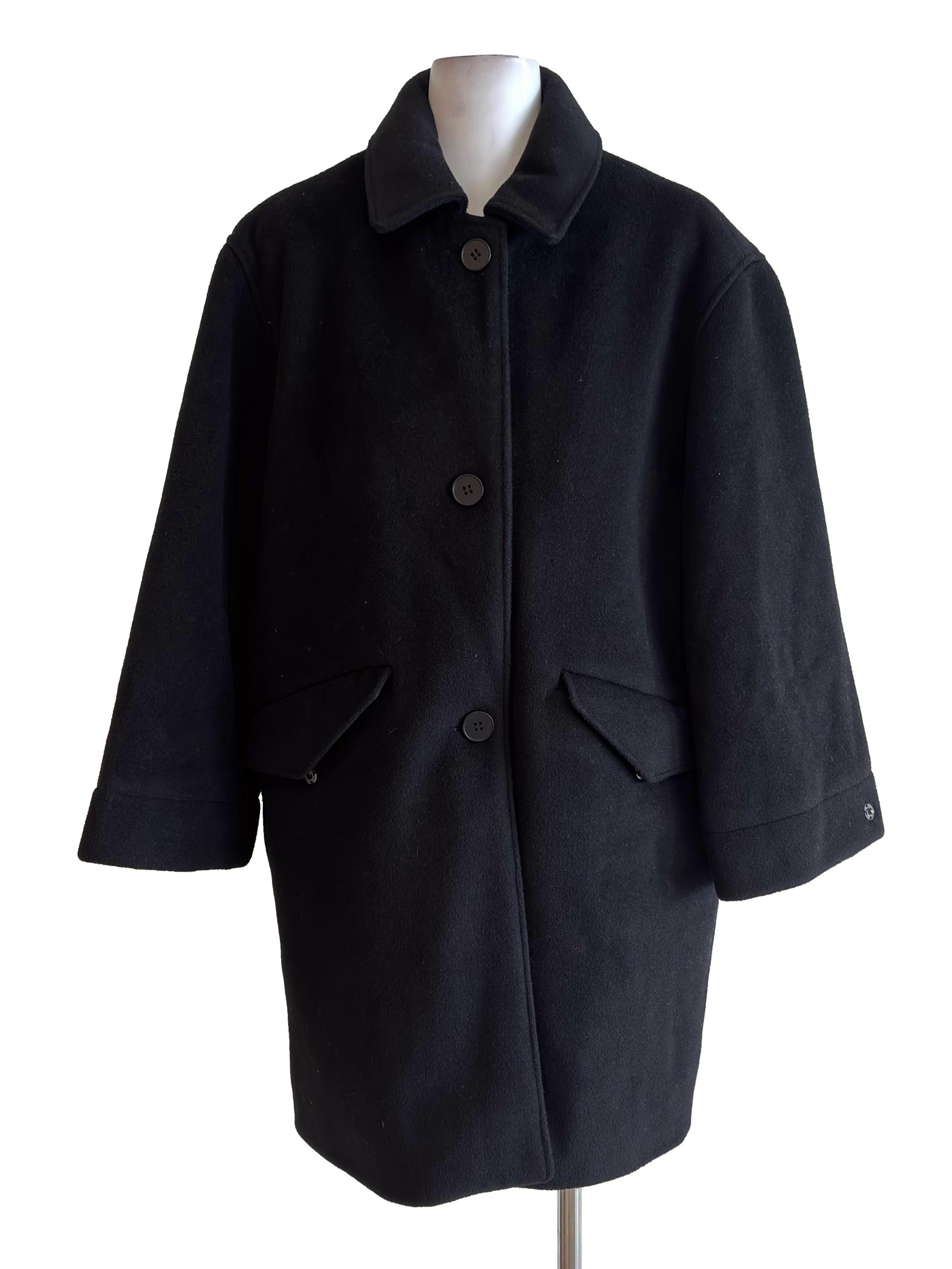 Black Button Front Loose Jacket LB