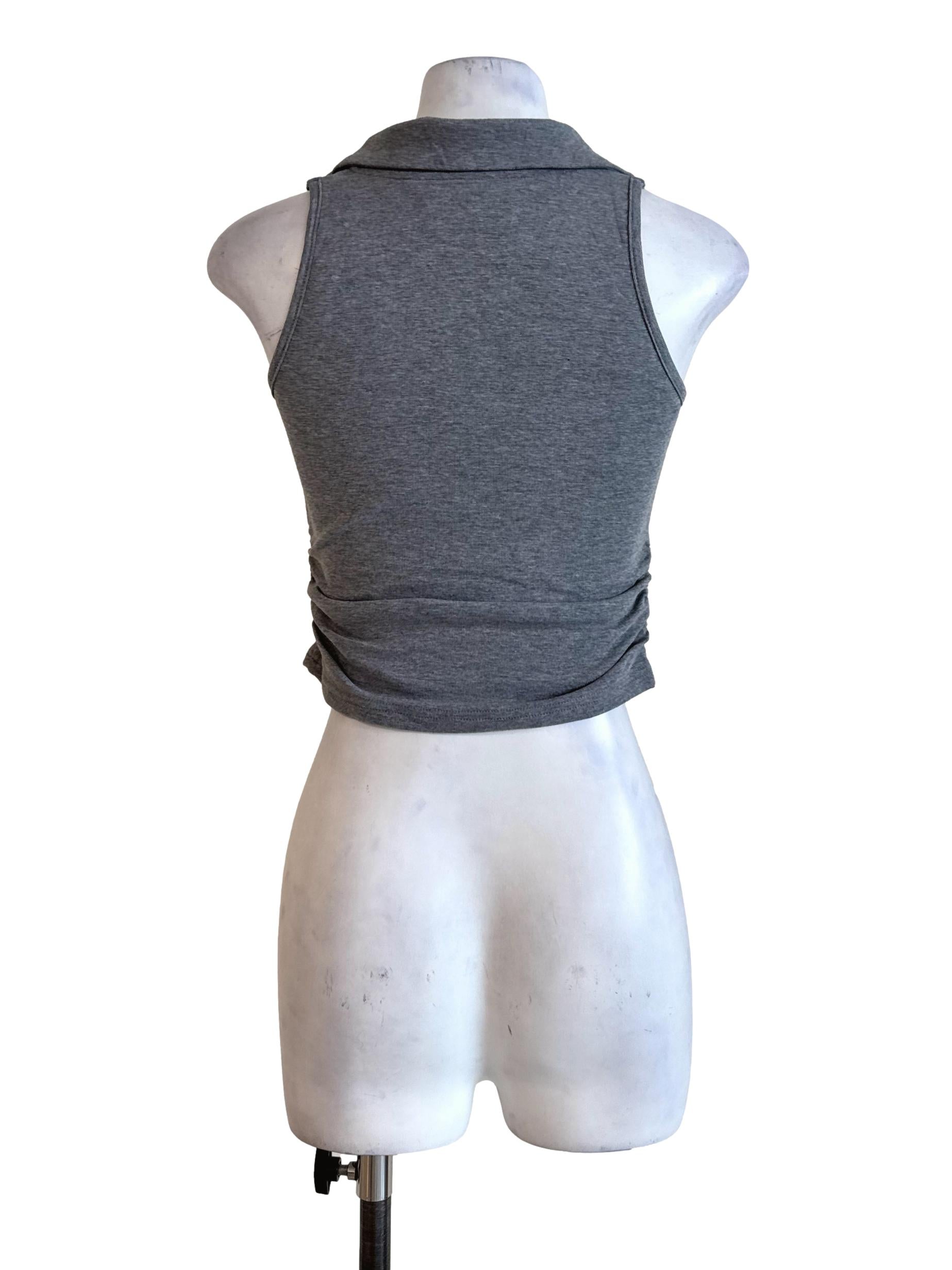 Deep Grey Collar Top
