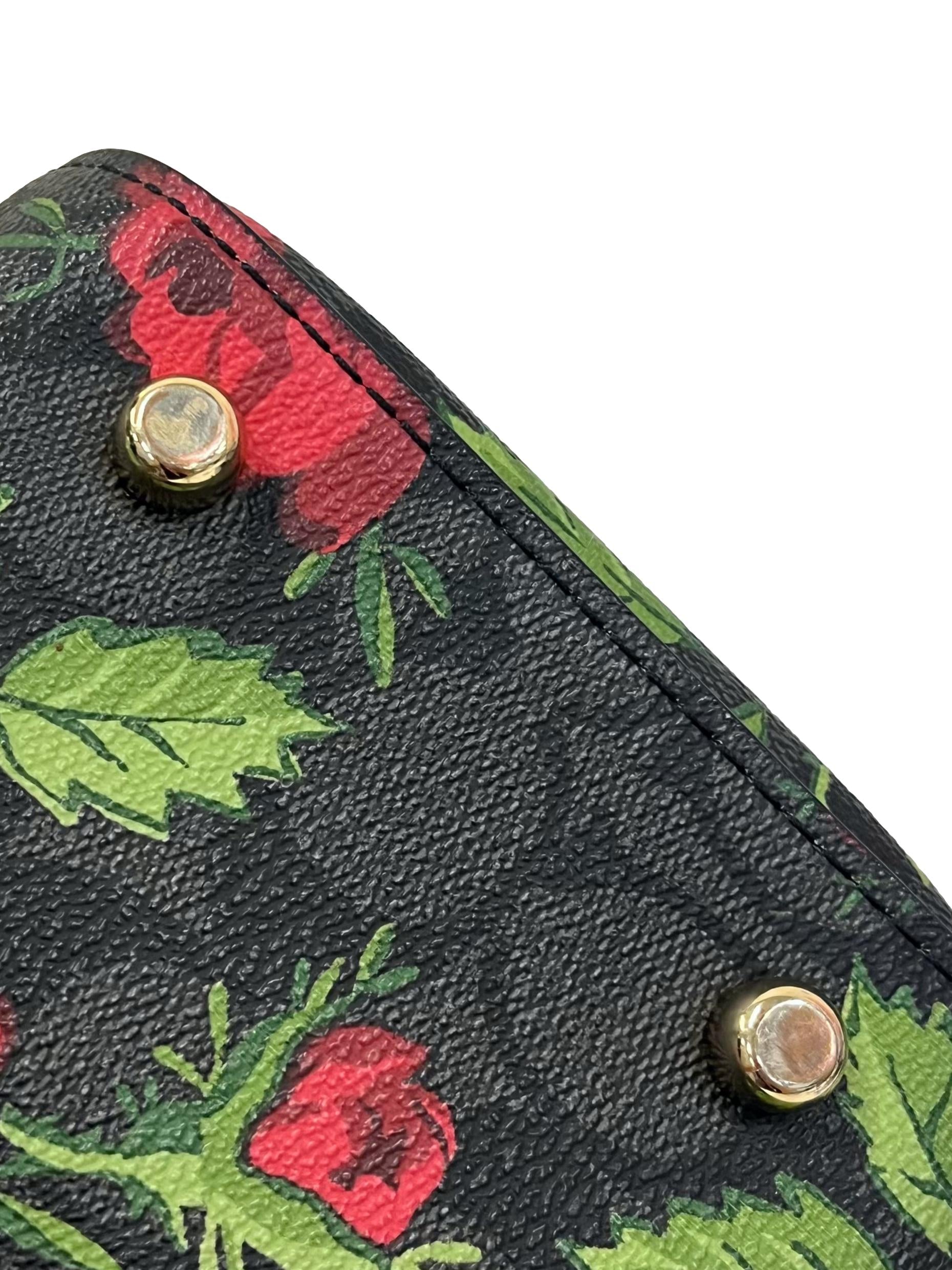 Black Rowan Satchel In Signature Canvas With Fairytale Rose Print CSN