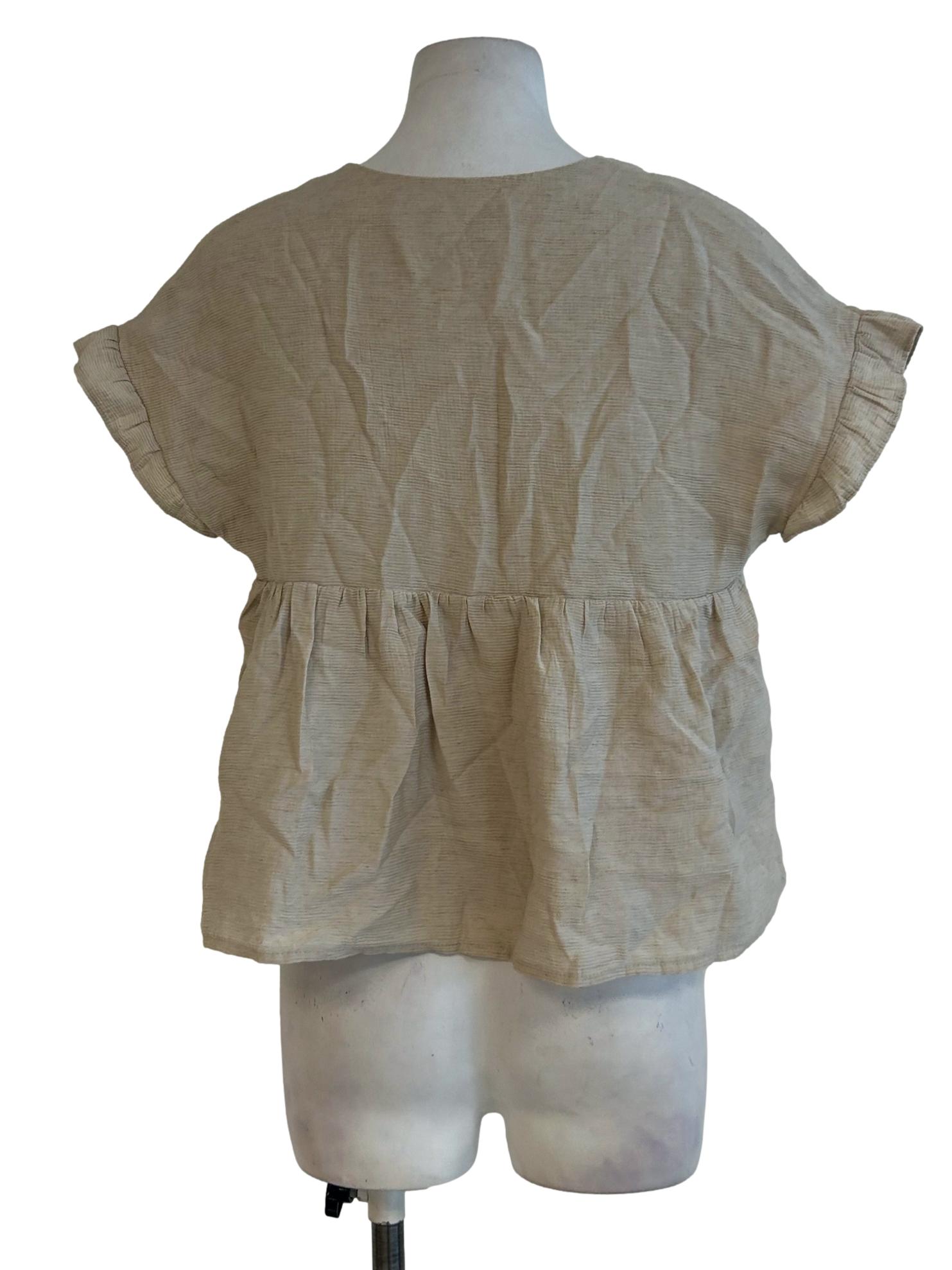 Tan Brown V-Neckline Top