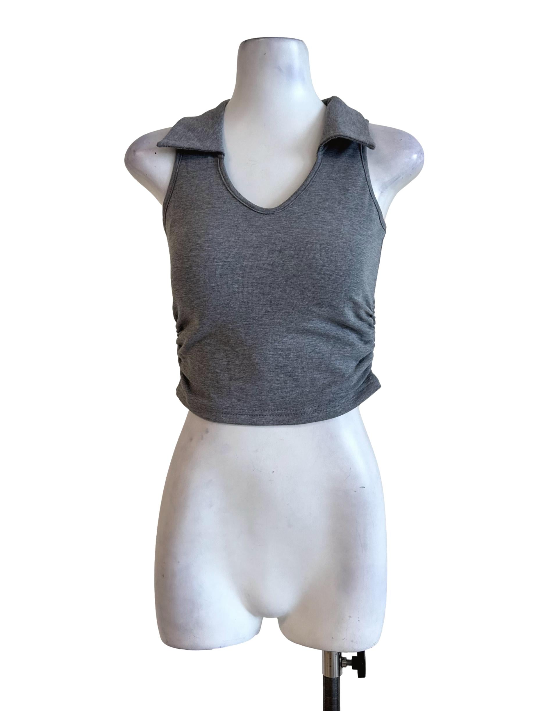 Deep Grey Collar Top