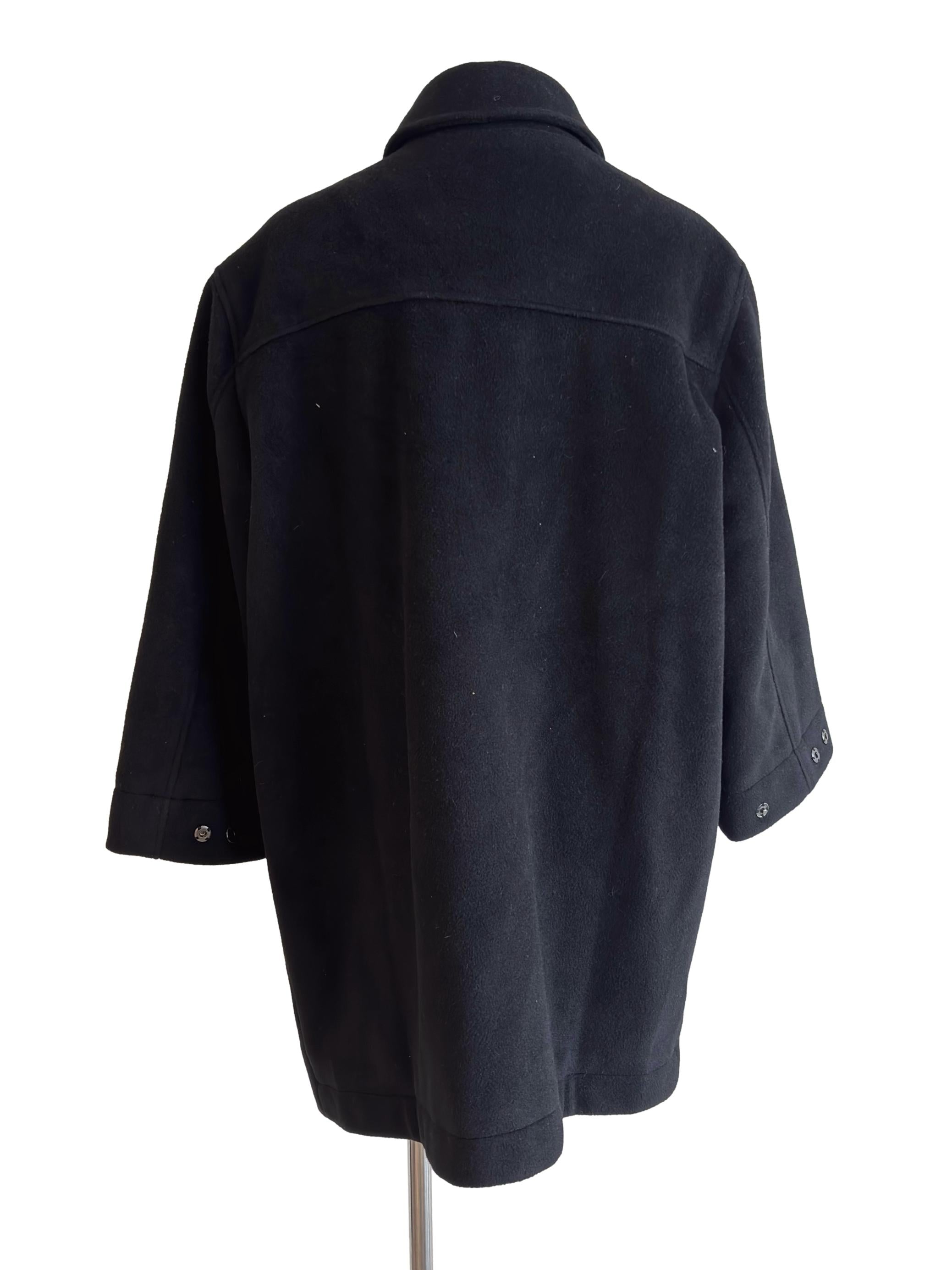 Black Button Front Loose Jacket LB