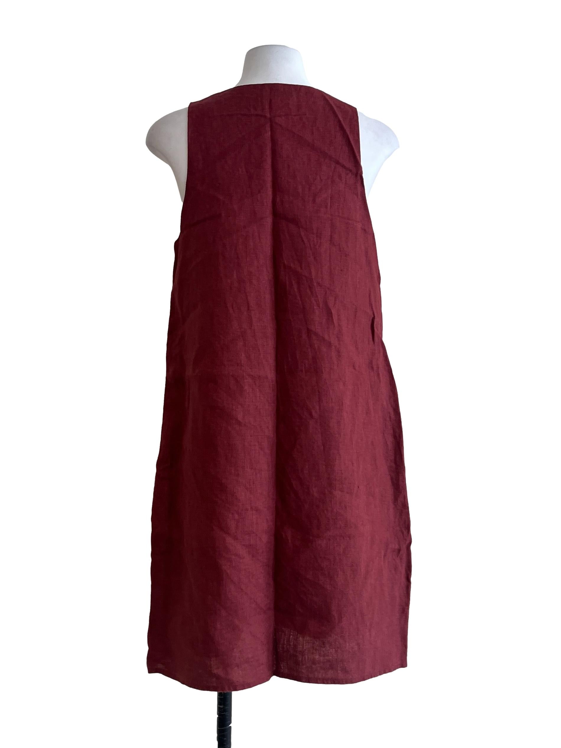 Linen Button-Down Shift Dress OSN