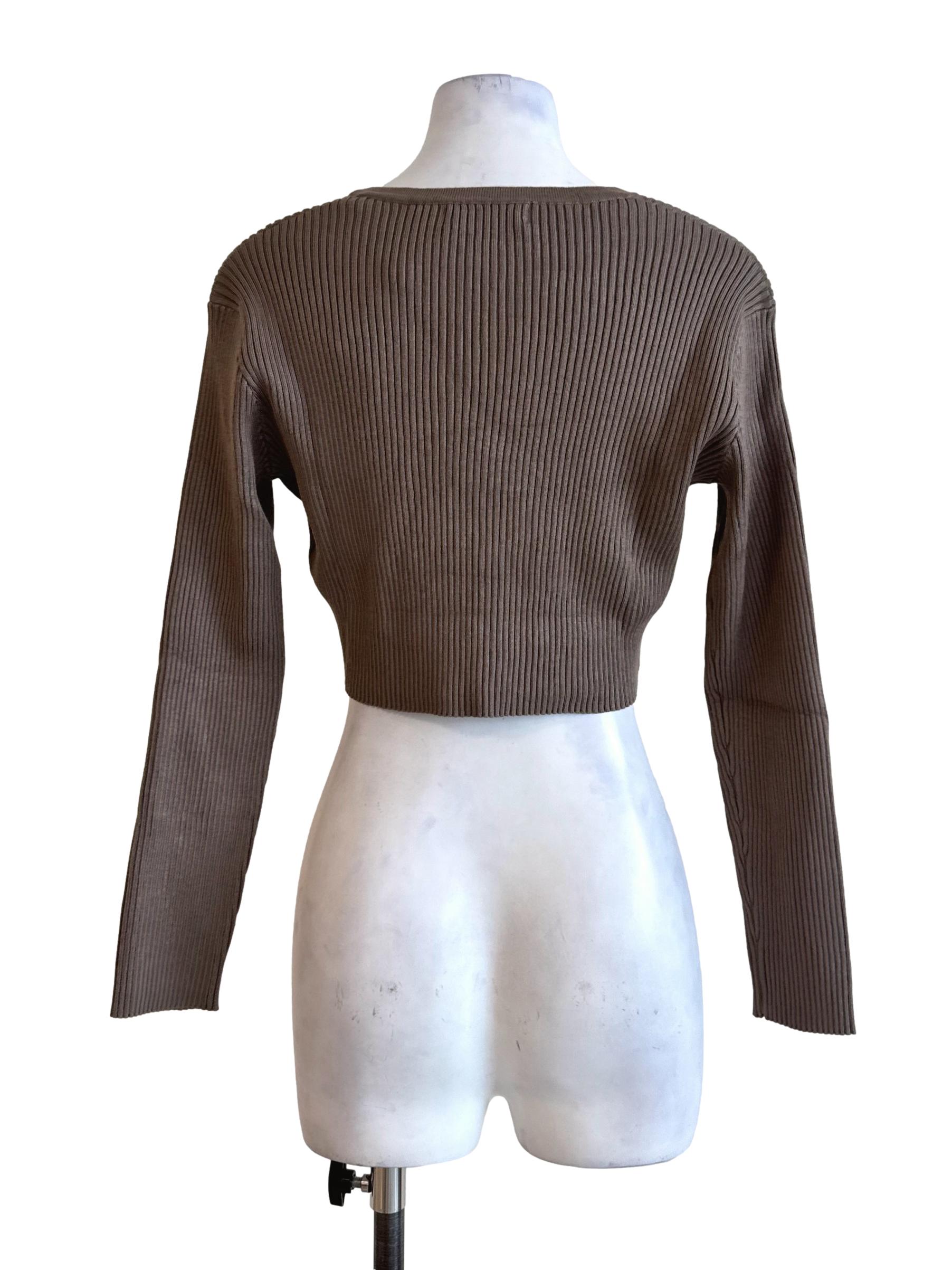 Coffee V Neck Cardigan