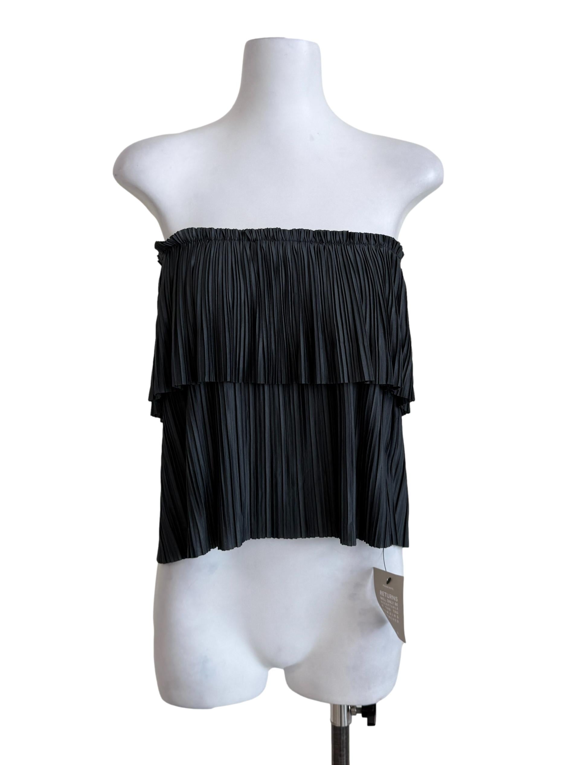 Slate Grey Pleated Top
