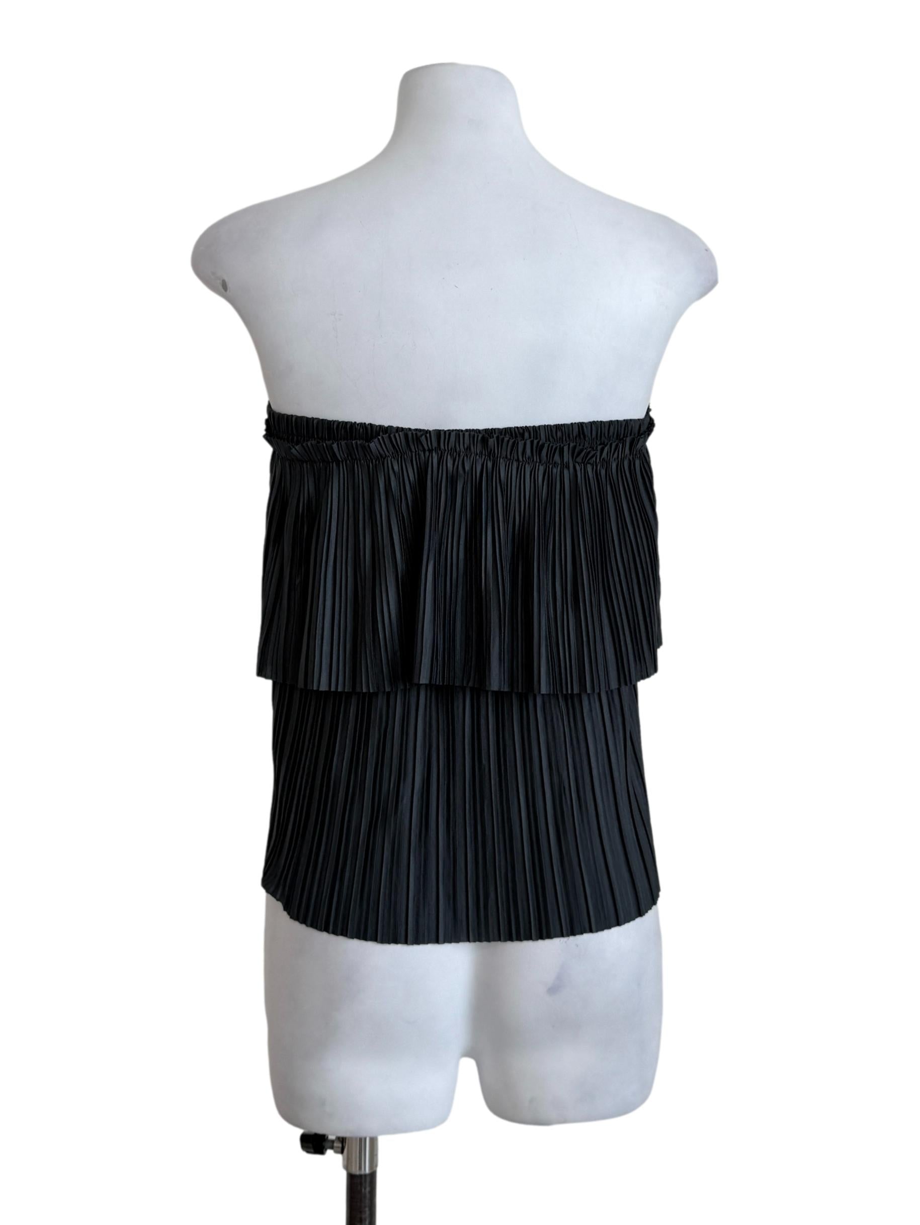 Slate Grey Pleated Top