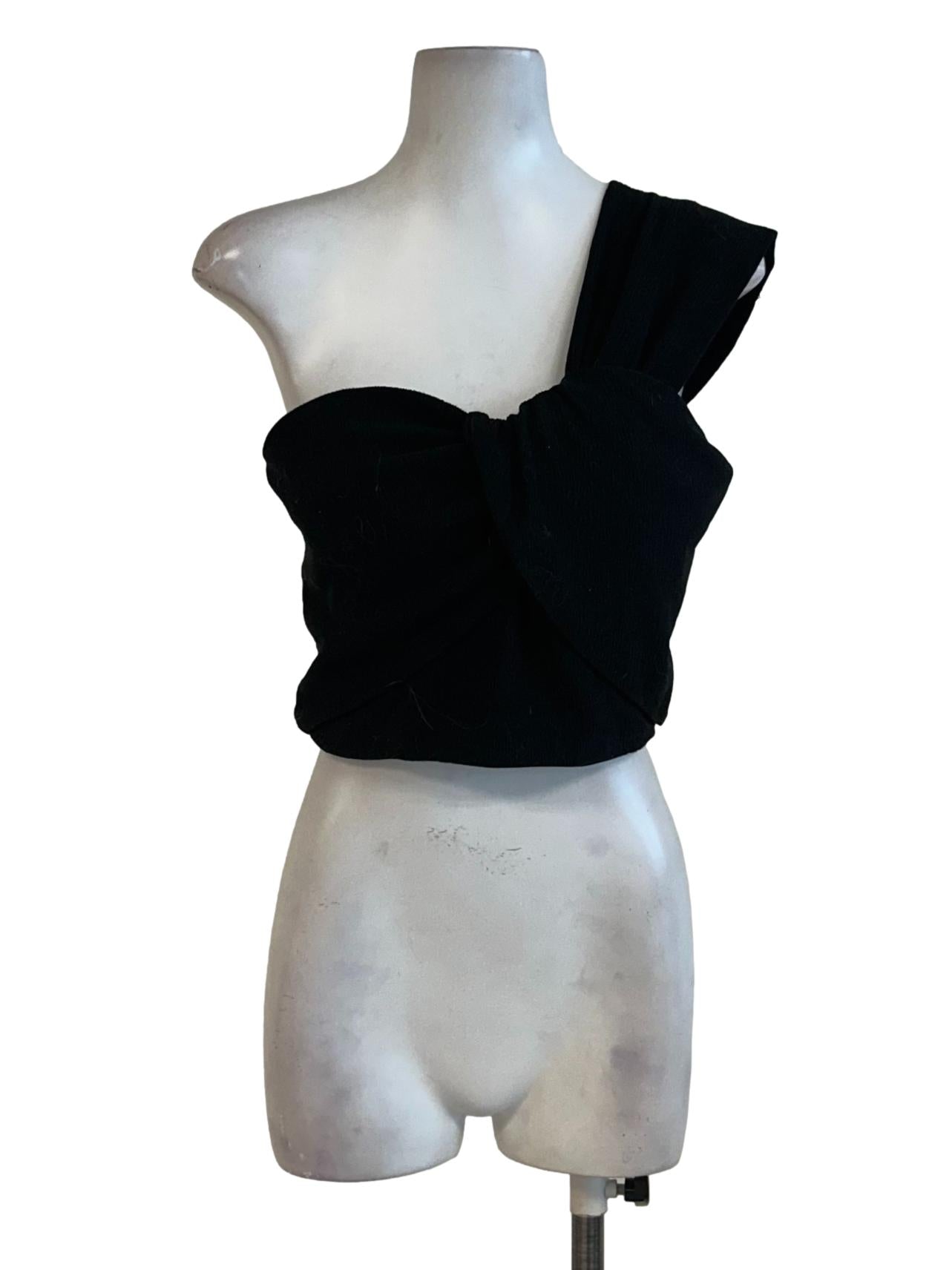 Soot Black Crinkle Top
