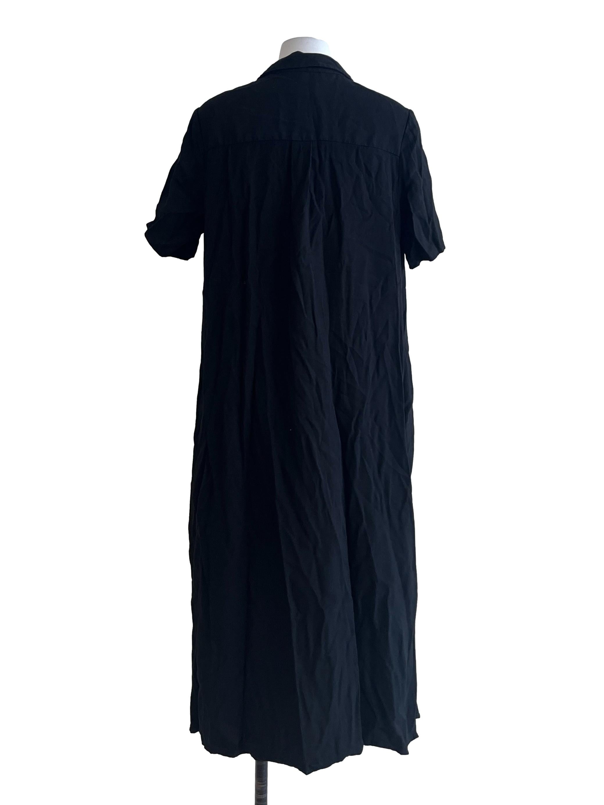 Black Button-Down Midi Dress OSN