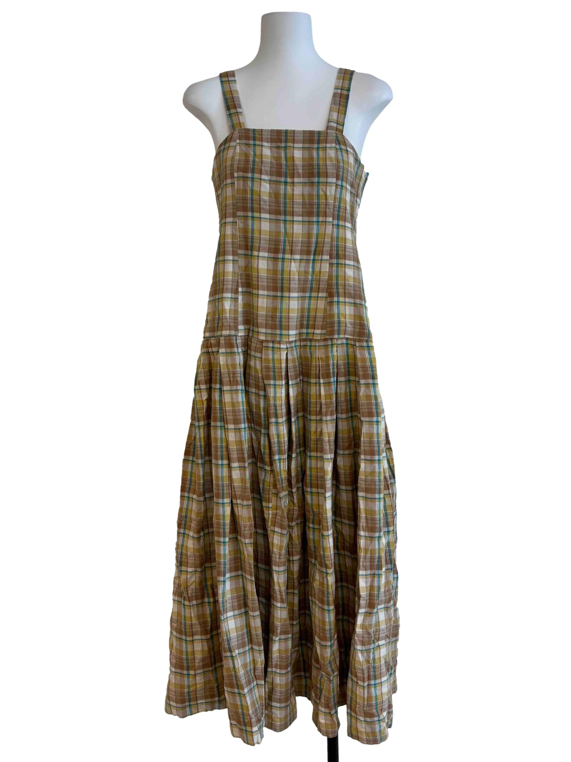 Tortilla Brown Plaid A-Line Dress