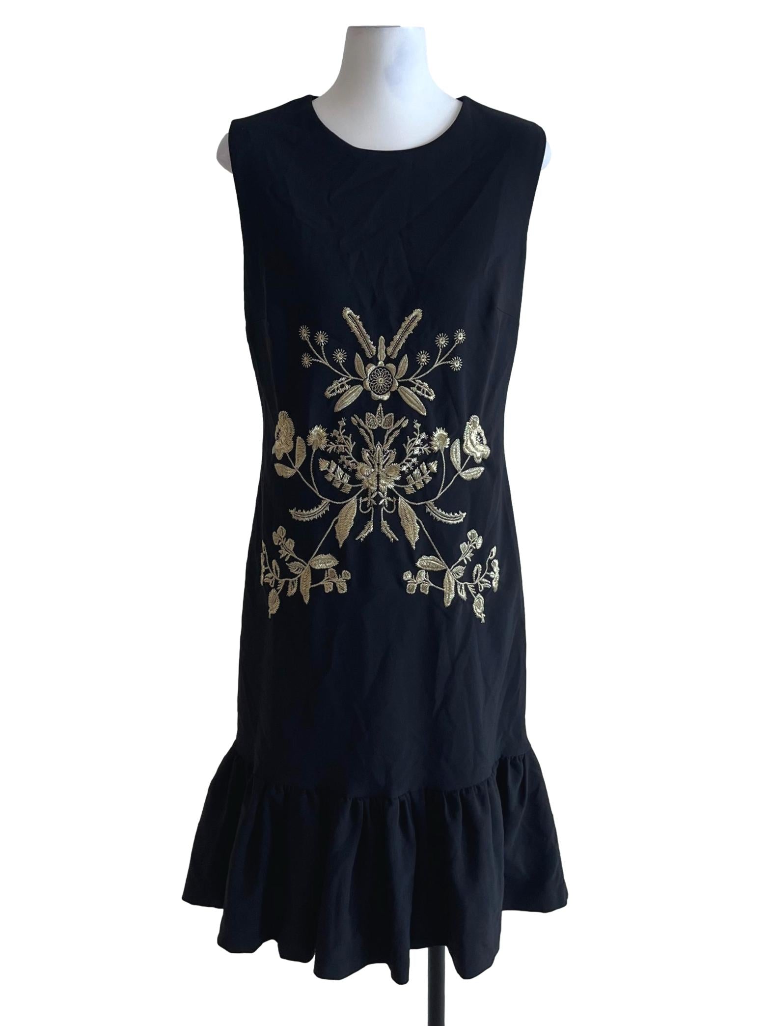 Black Jewel Neckline Sheath Dress