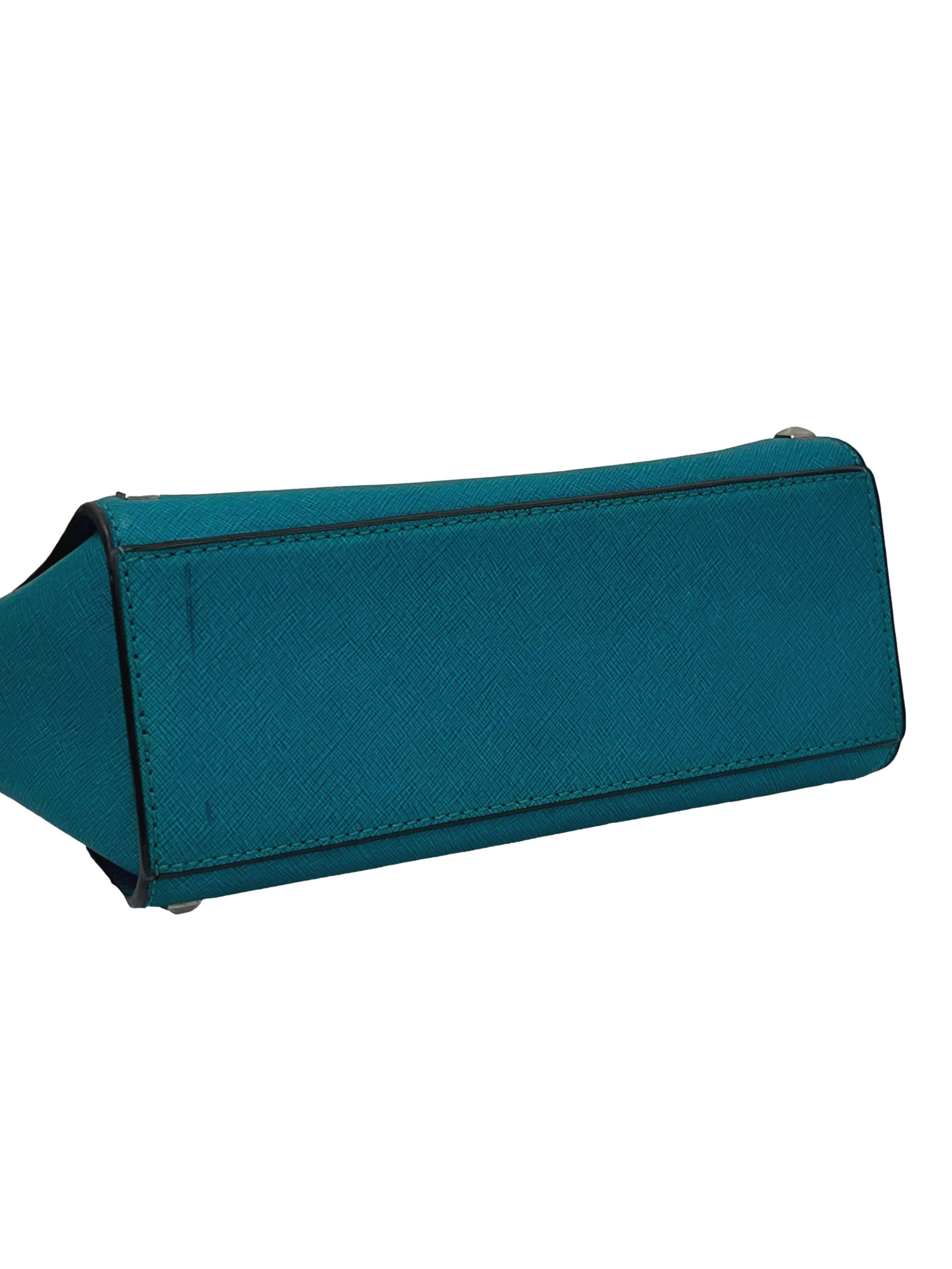 Teal Blue Selma Studded Saffiano Feather Crossbody Bag CSN