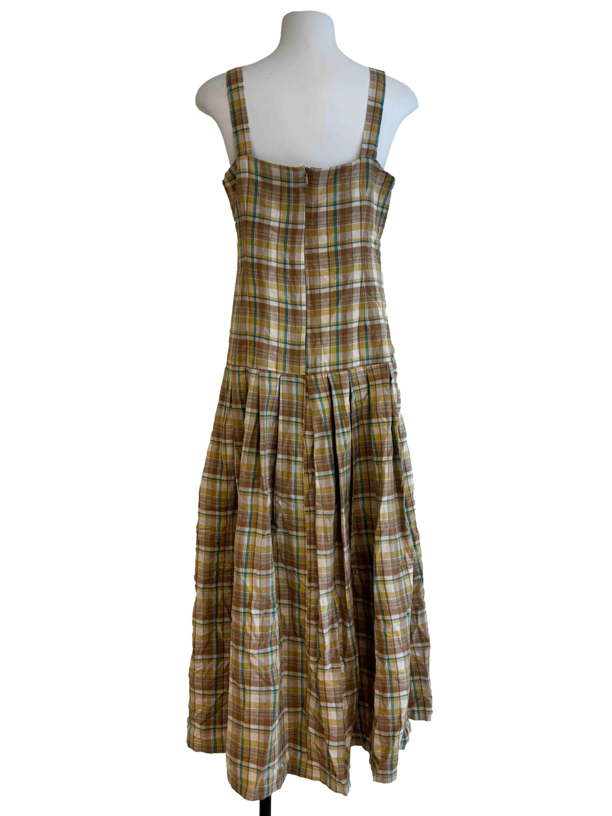 Tortilla Brown Plaid A-Line Dress