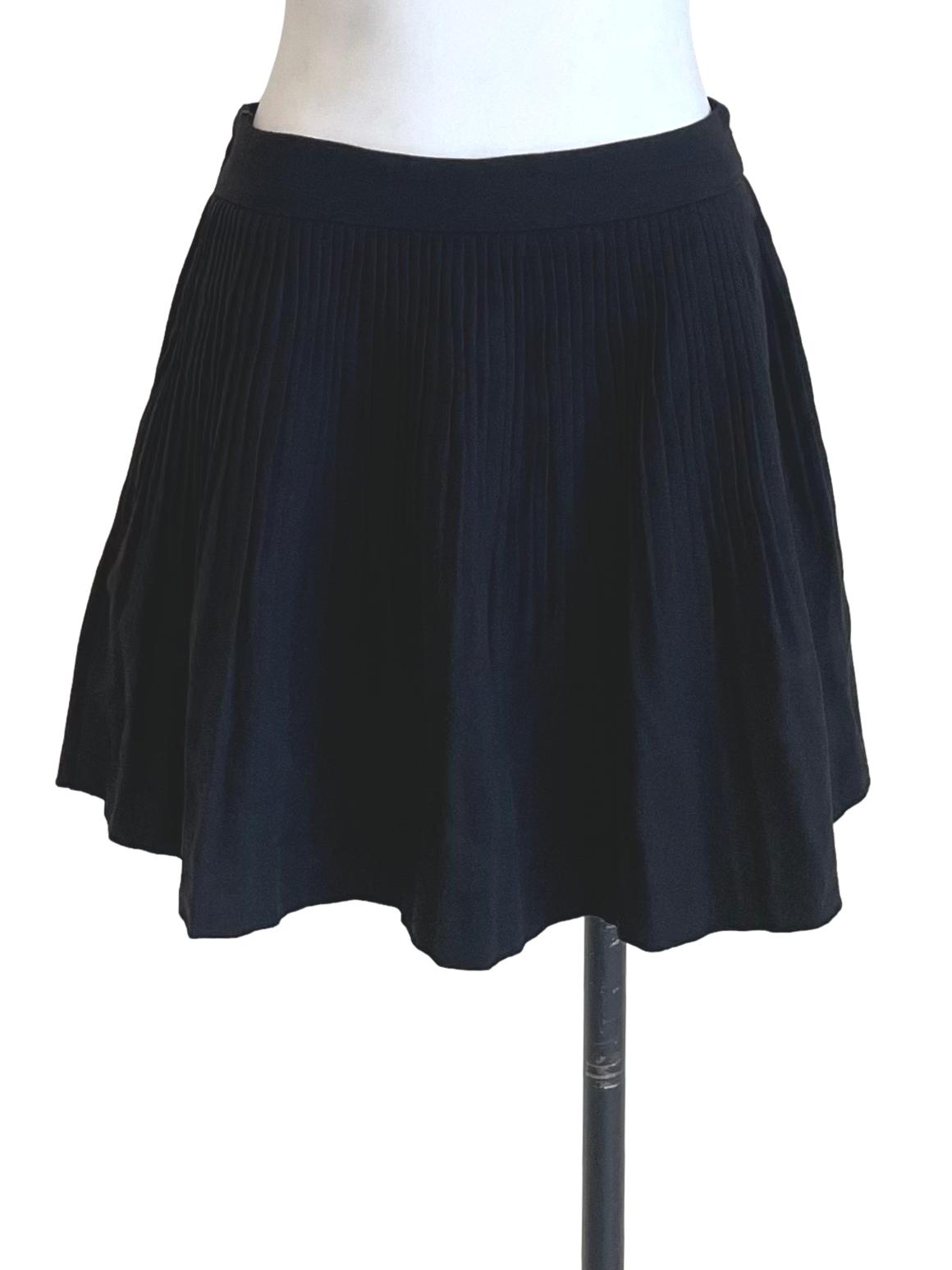 Black Accordion Mini Skirt