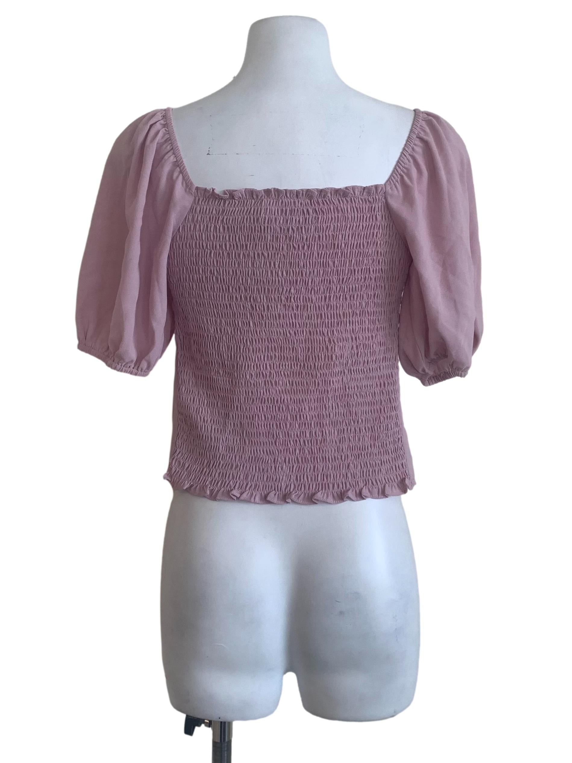 Heather Purple Smocked Top