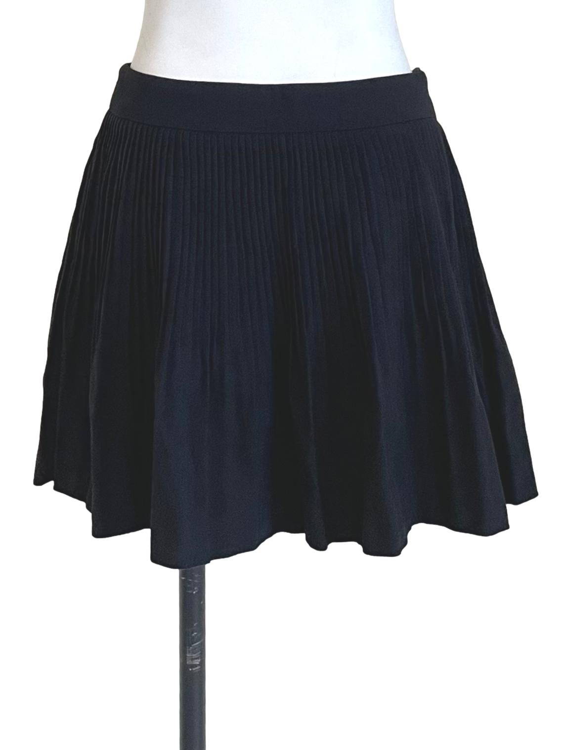 Black Accordion Mini Skirt