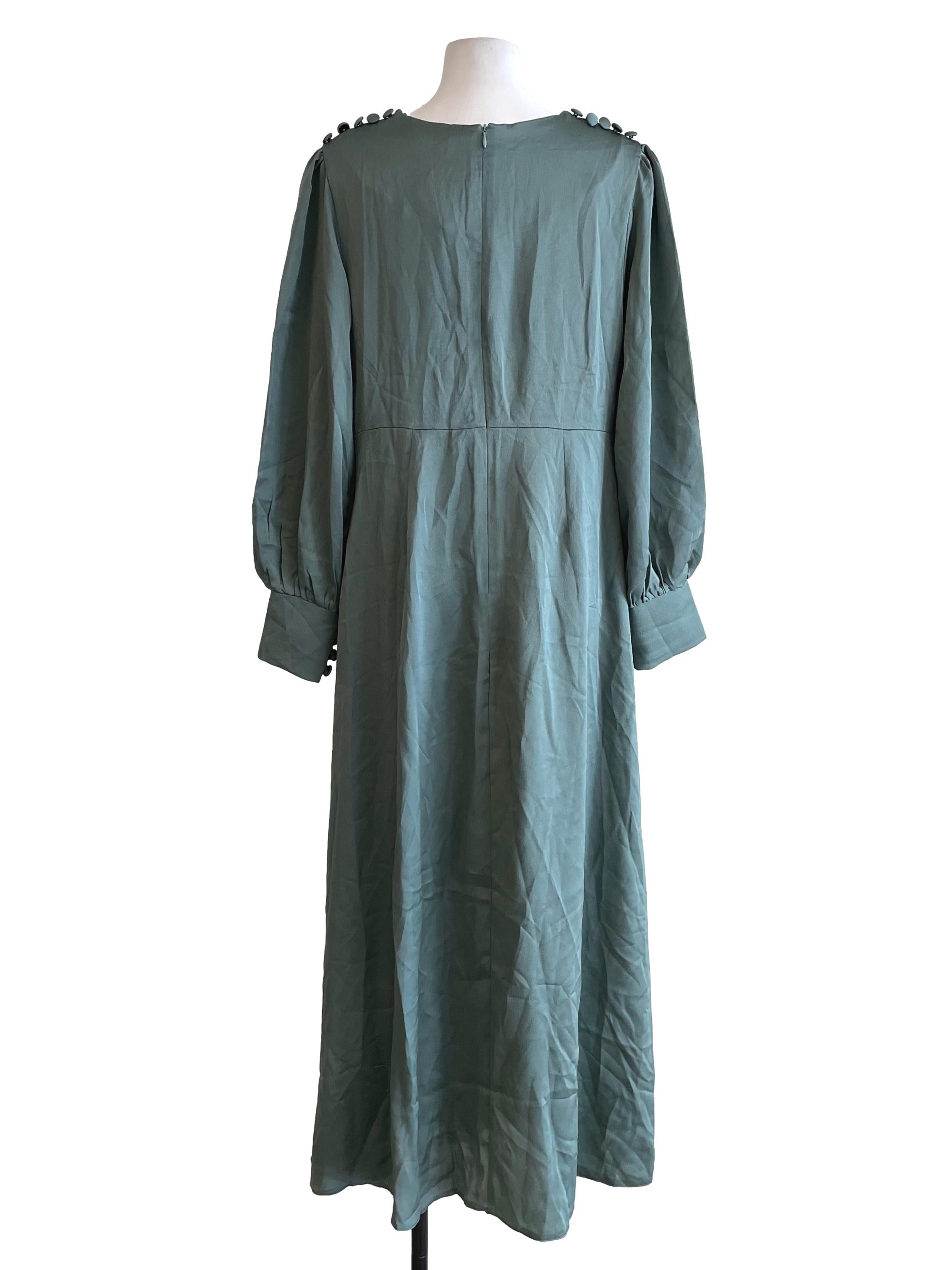 Dusty Green Empire Dress