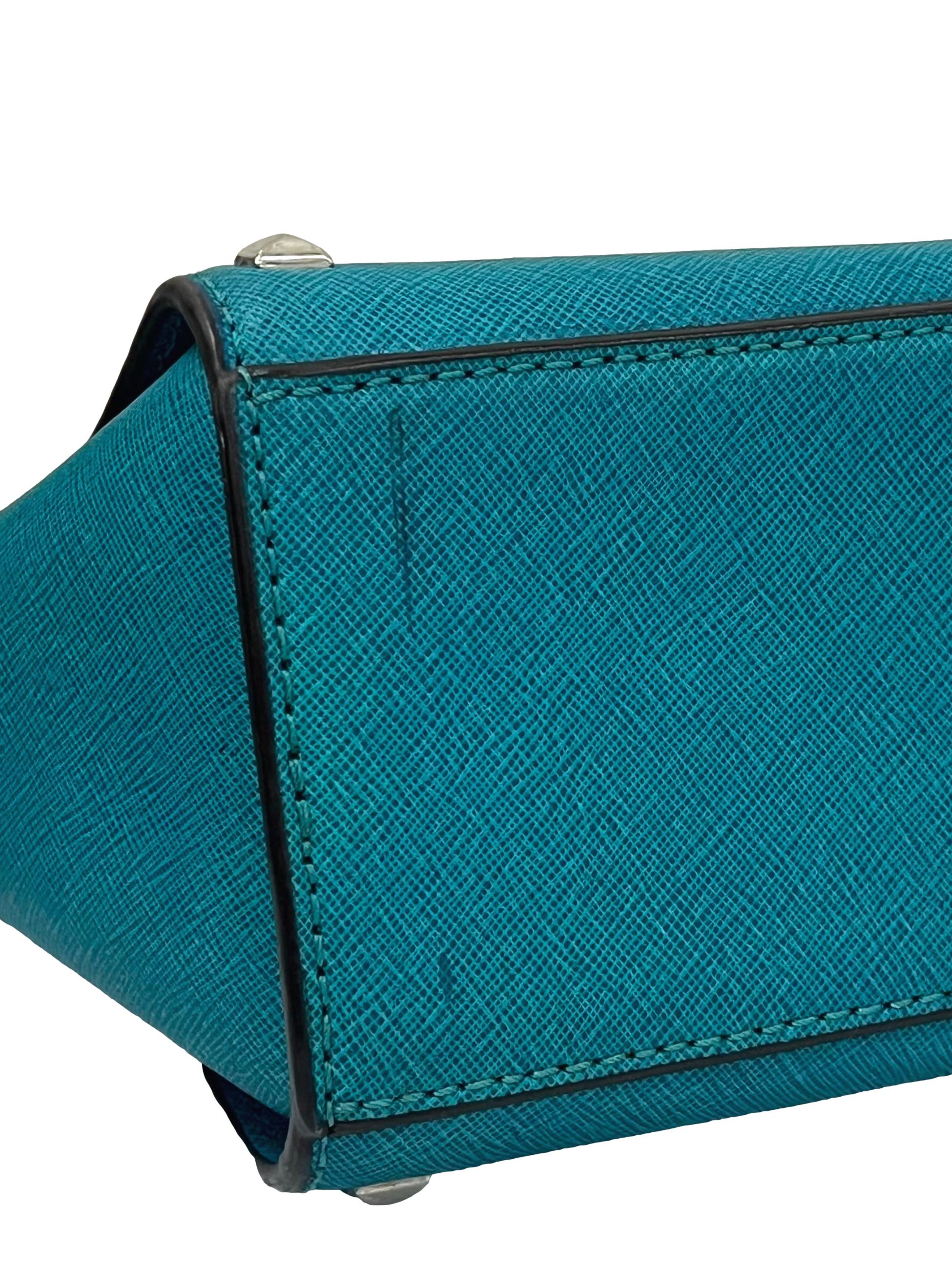 Teal Blue Selma Studded Saffiano Feather Crossbody Bag CSN