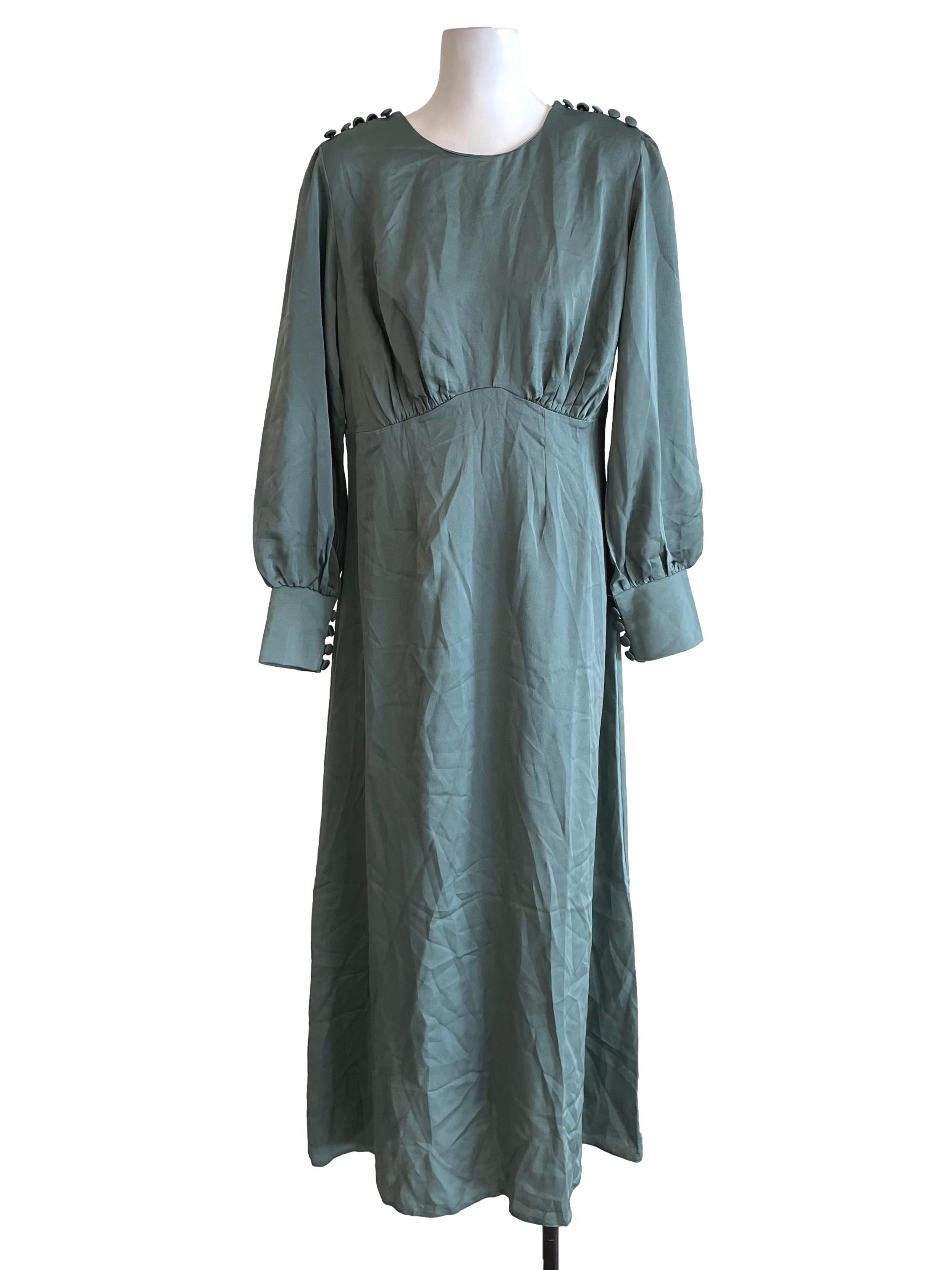 Dusty Green Empire Dress