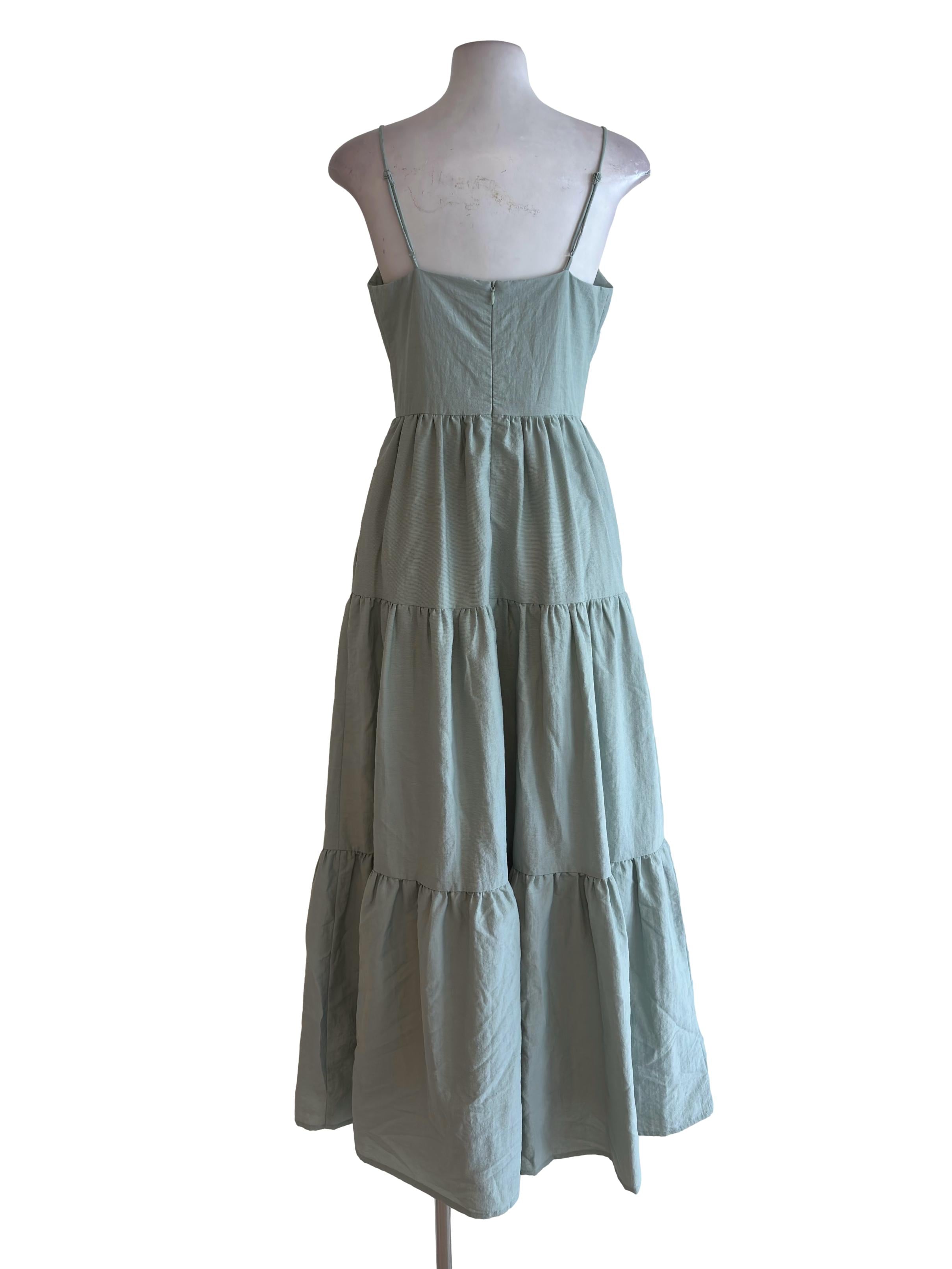 Sage Green Tiered Maxi Dress LB
