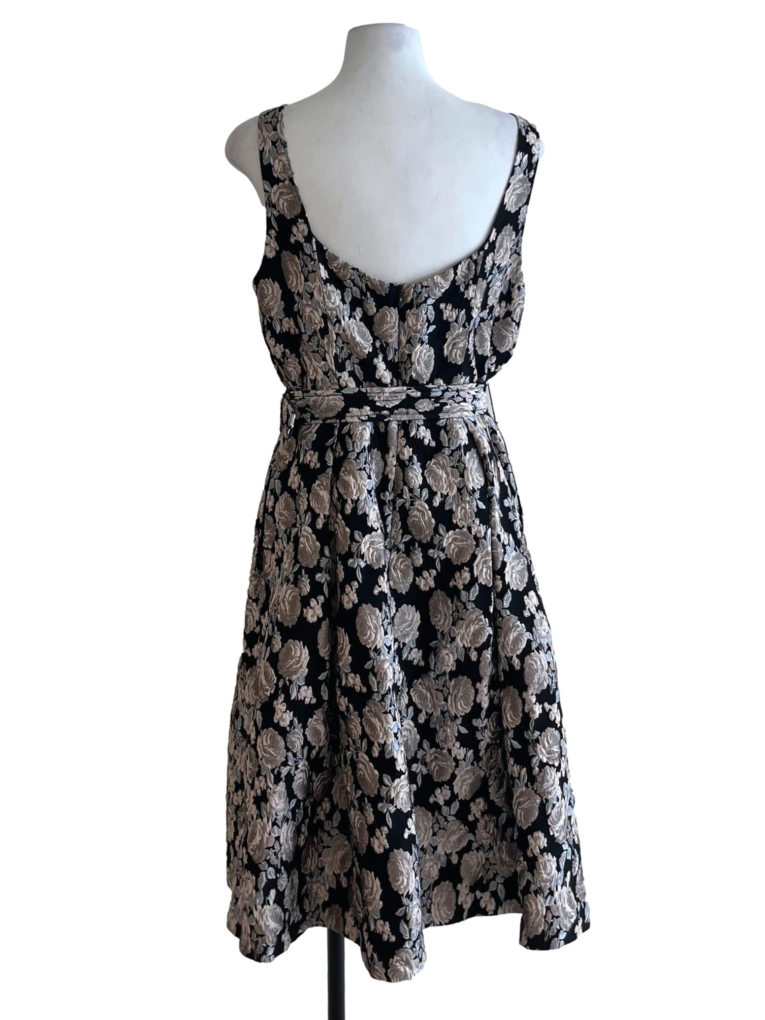 Black Floral A-Line Dress