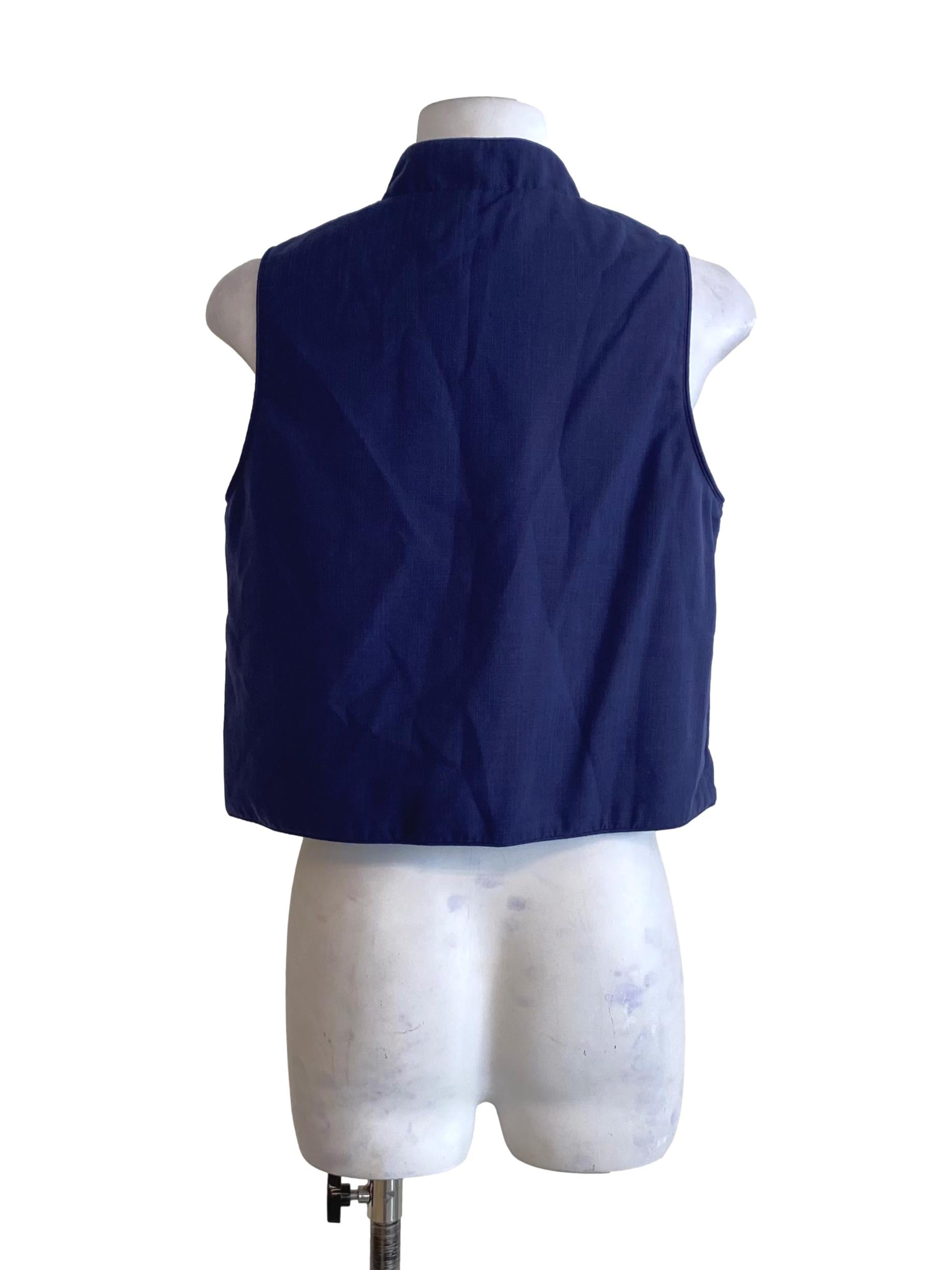 Royal Blue Button Down Sleeveless Top
