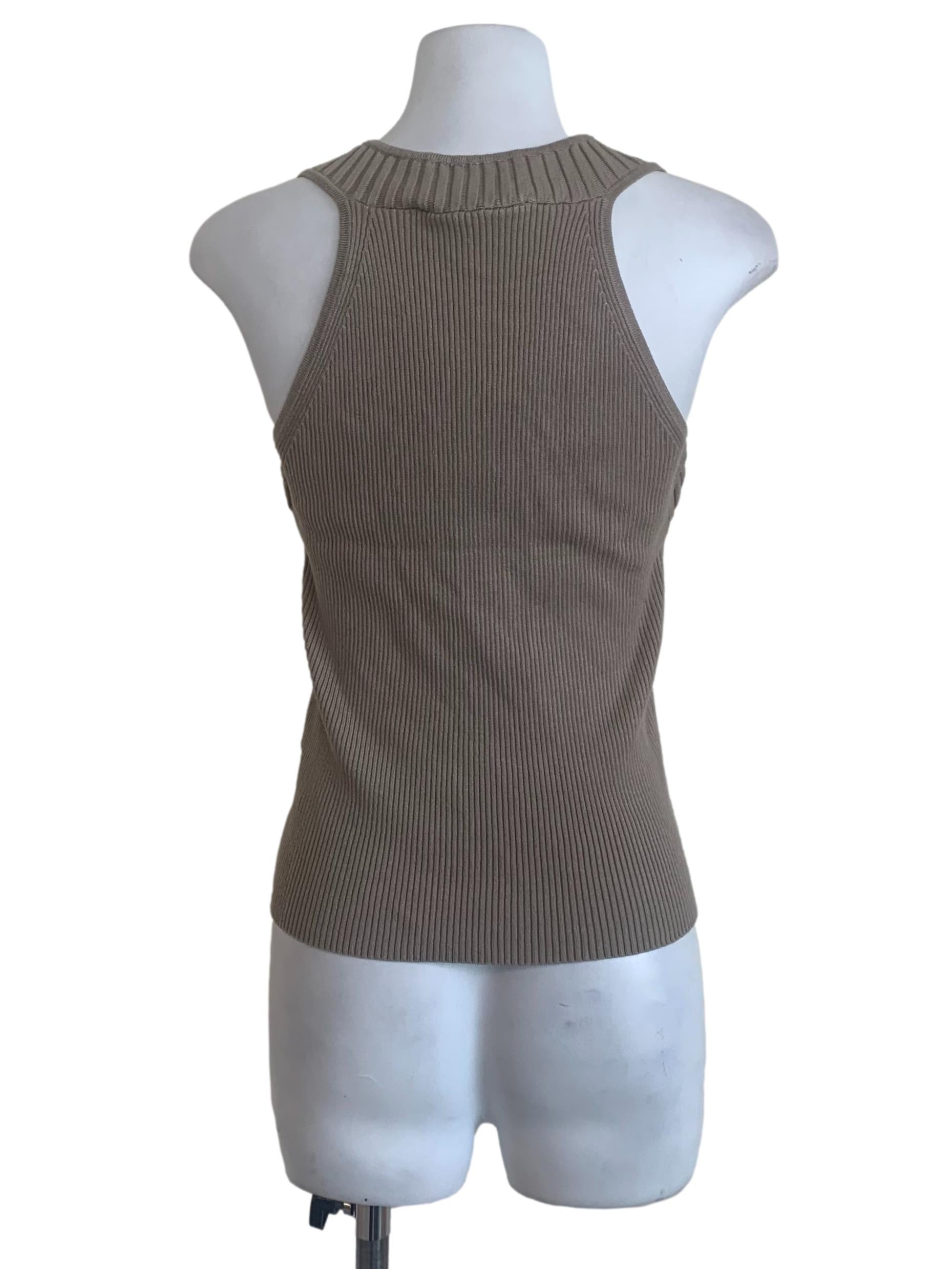 Hazel Wood Beige Square Neck Tank Top LB